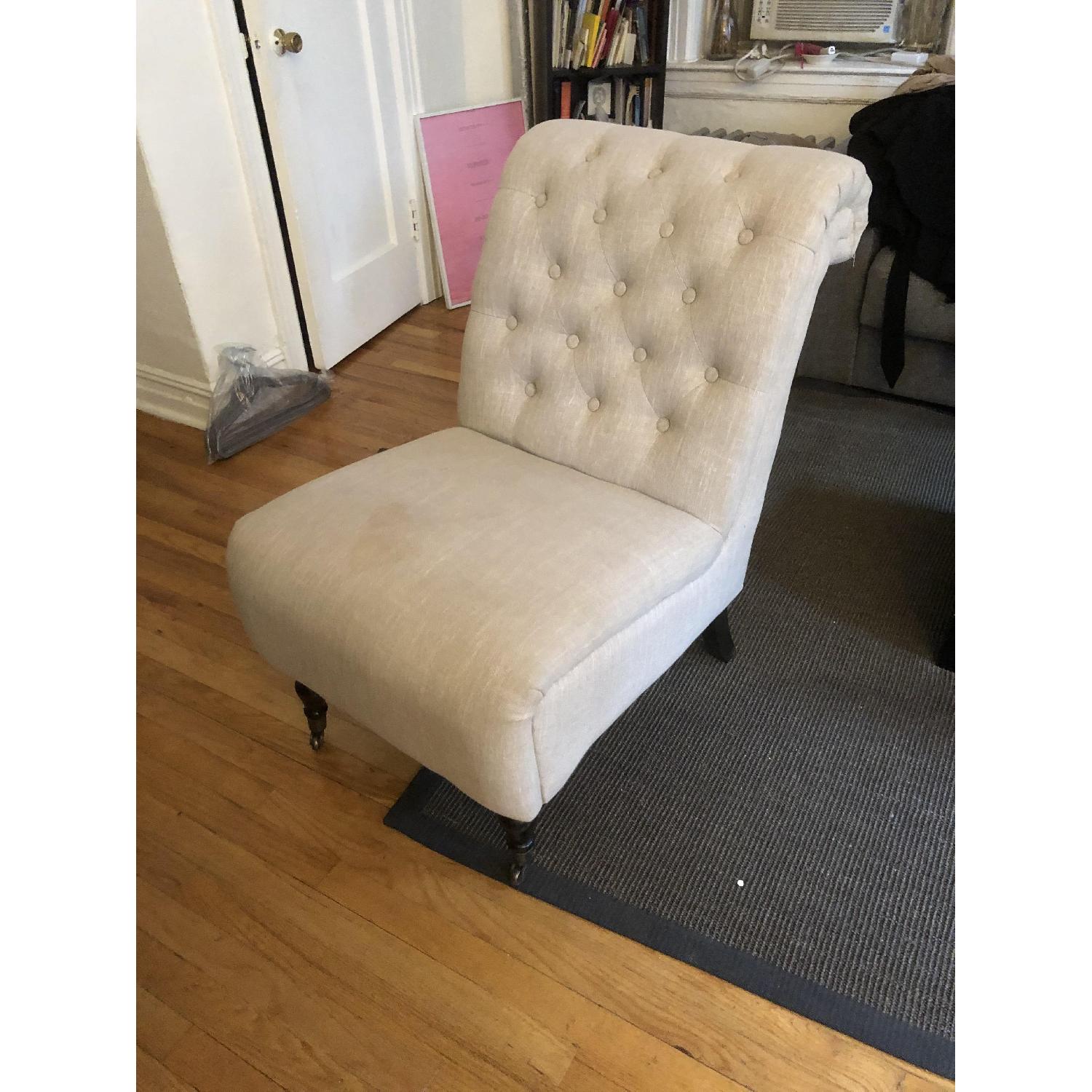 Steven Rhoades Linen Tufted Accent Chairs - image-3