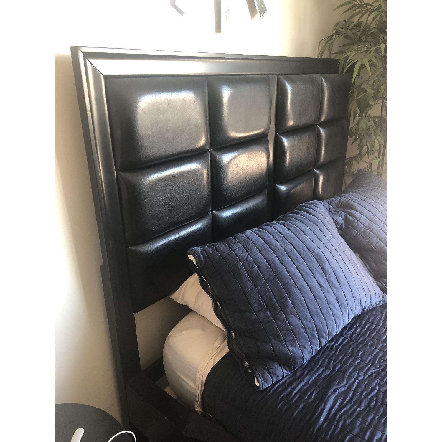 Rooms To Go Black Leather Upholstered Bed Frame AptDeco