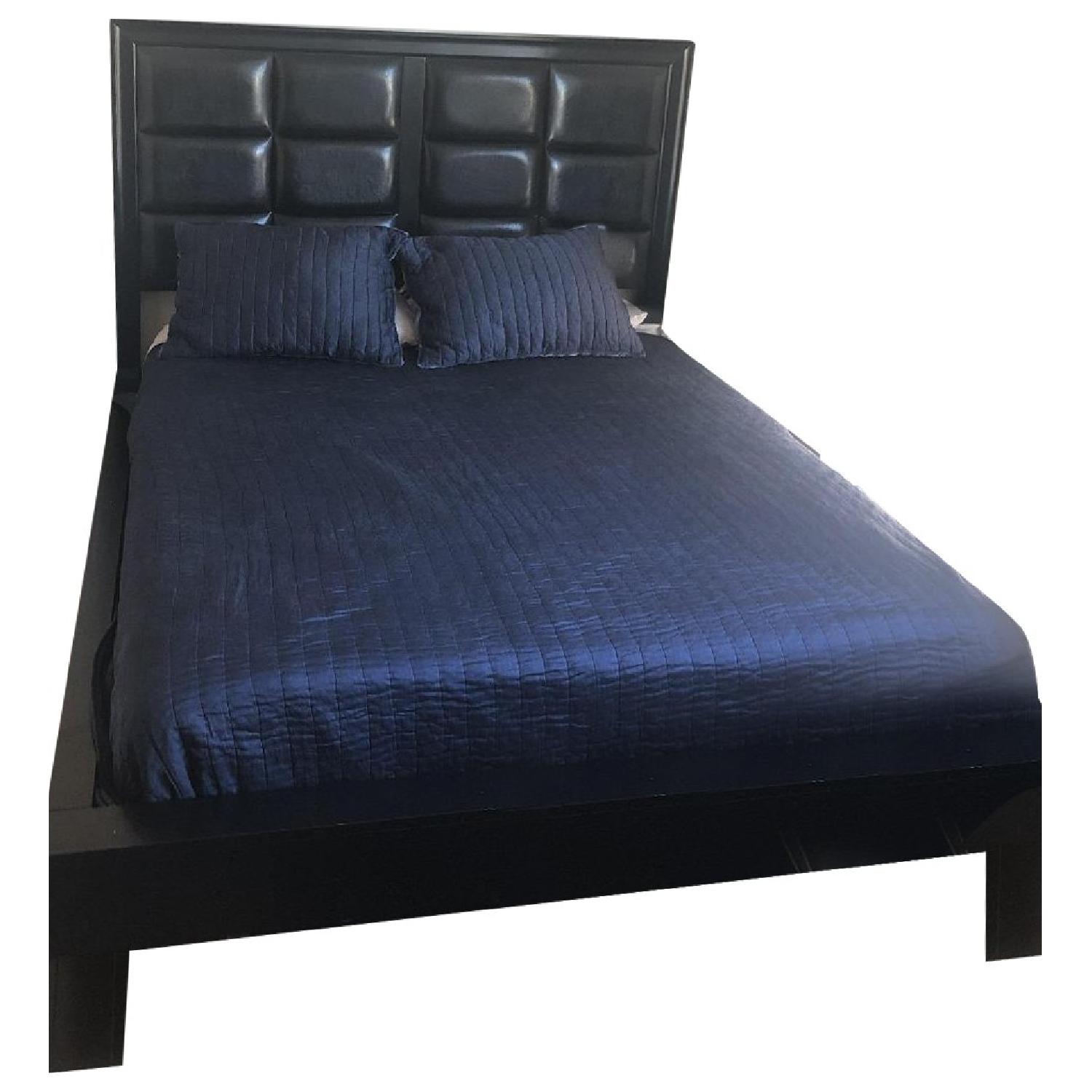 Rooms To Go Black Leather Upholstered Bed Frame AptDeco