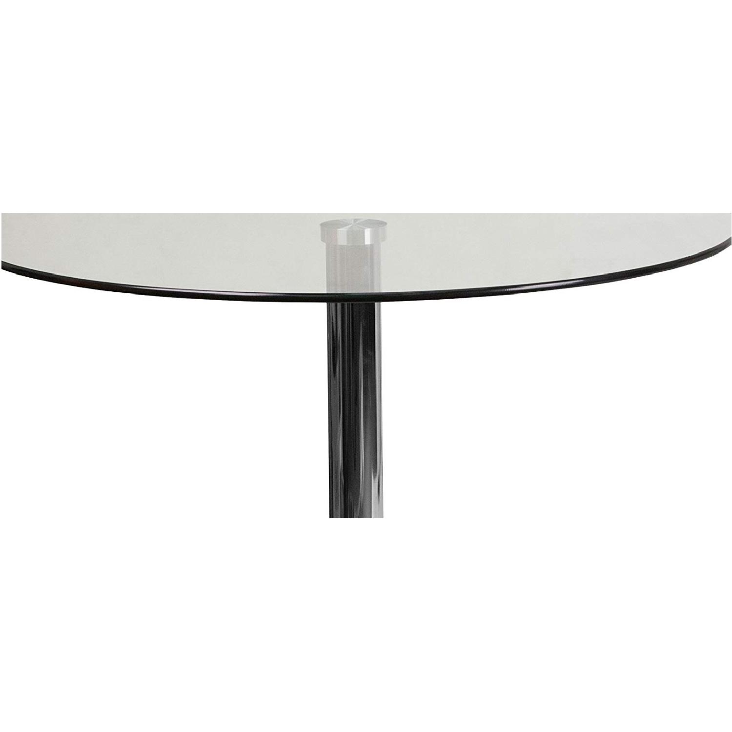 Round Glass Bistro Table w/ Chrome Base - image-1