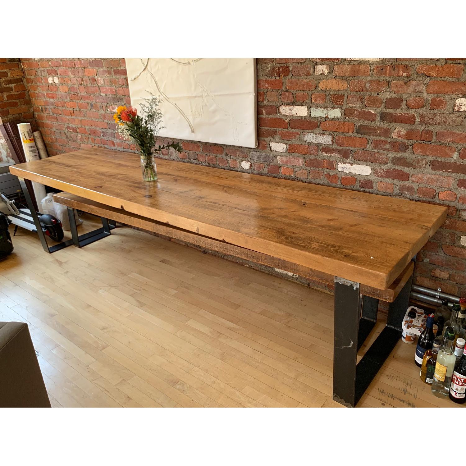 Custom Made Farmhouse Table w/ 1 Bench - image-1