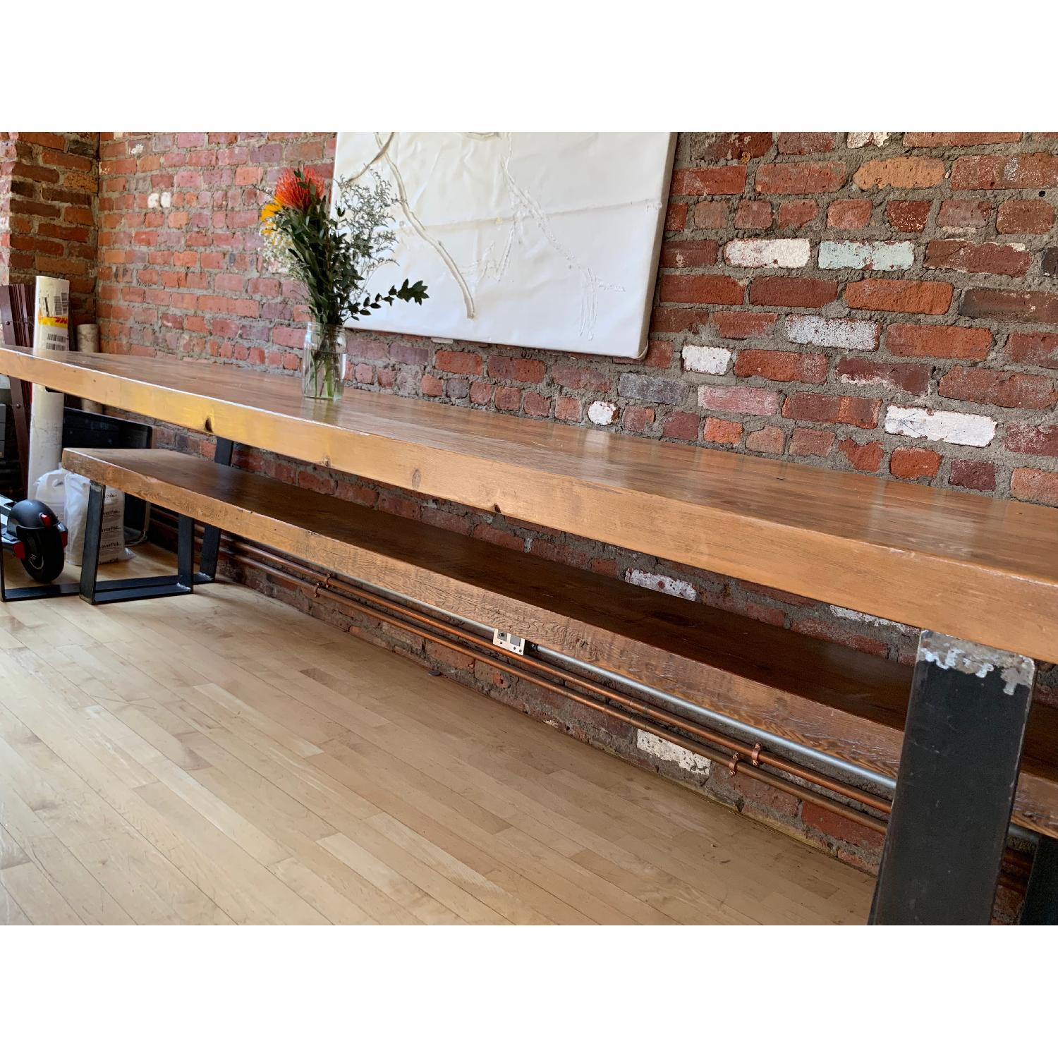 Custom Made Farmhouse Table w/ 1 Bench - image-2