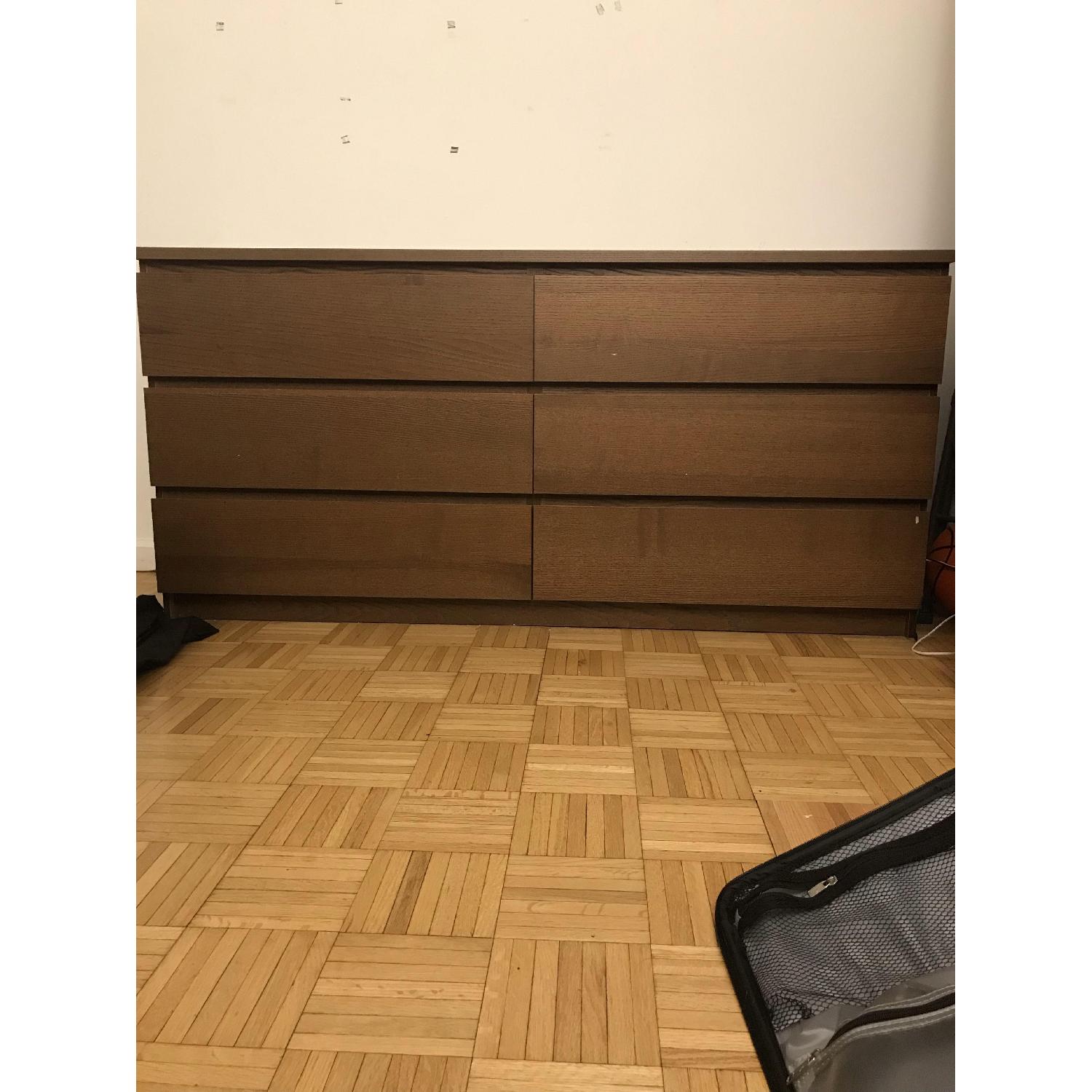 Ikea Malm 6Drawer Dresser in Brown Stained Ash Veneer AptDeco
