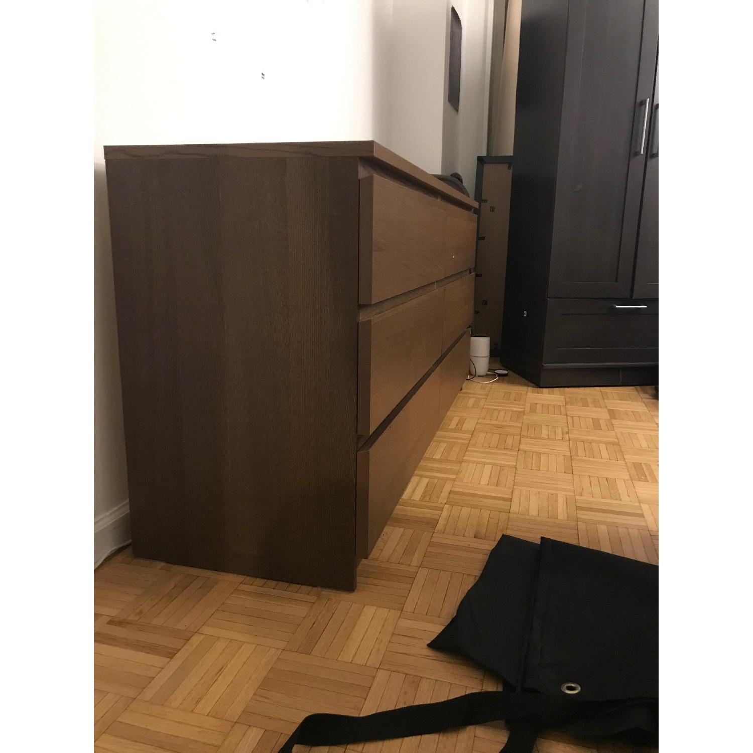 Ikea Malm 6Drawer Dresser in Brown Stained Ash Veneer AptDeco