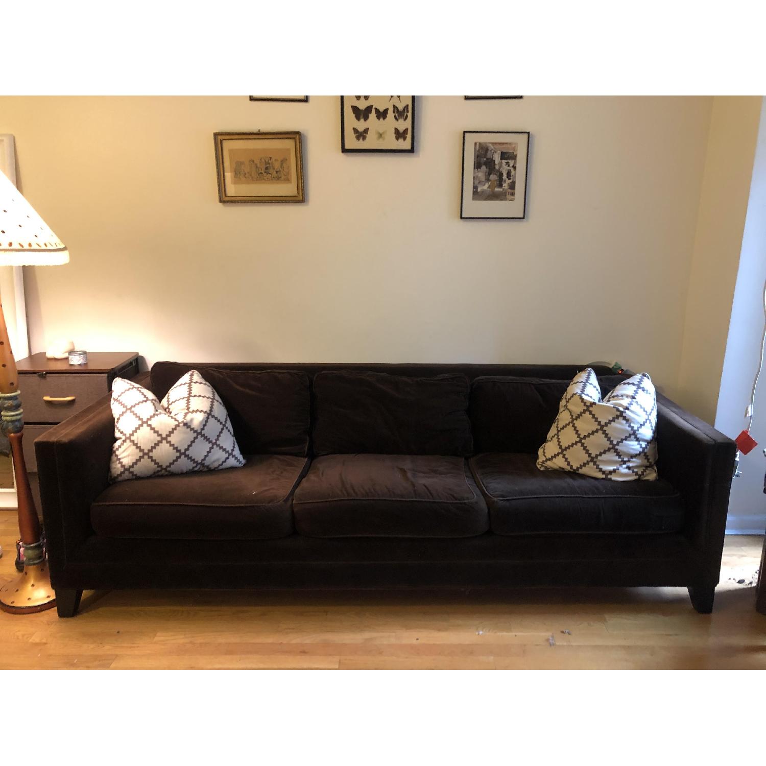 Mitchell Gold + Bob Williams Brown Suede Sofa - image-1