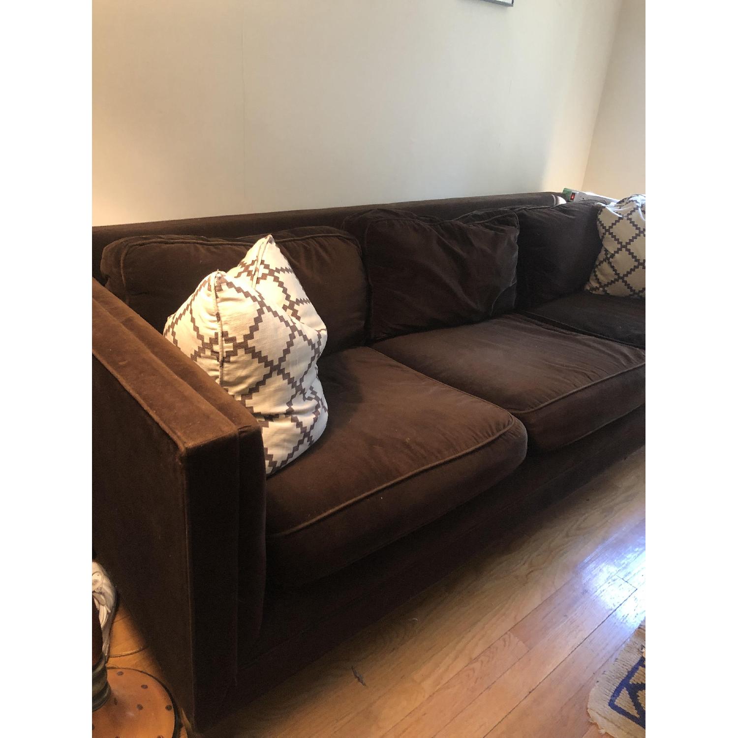 Mitchell Gold + Bob Williams Brown Suede Sofa - image-3