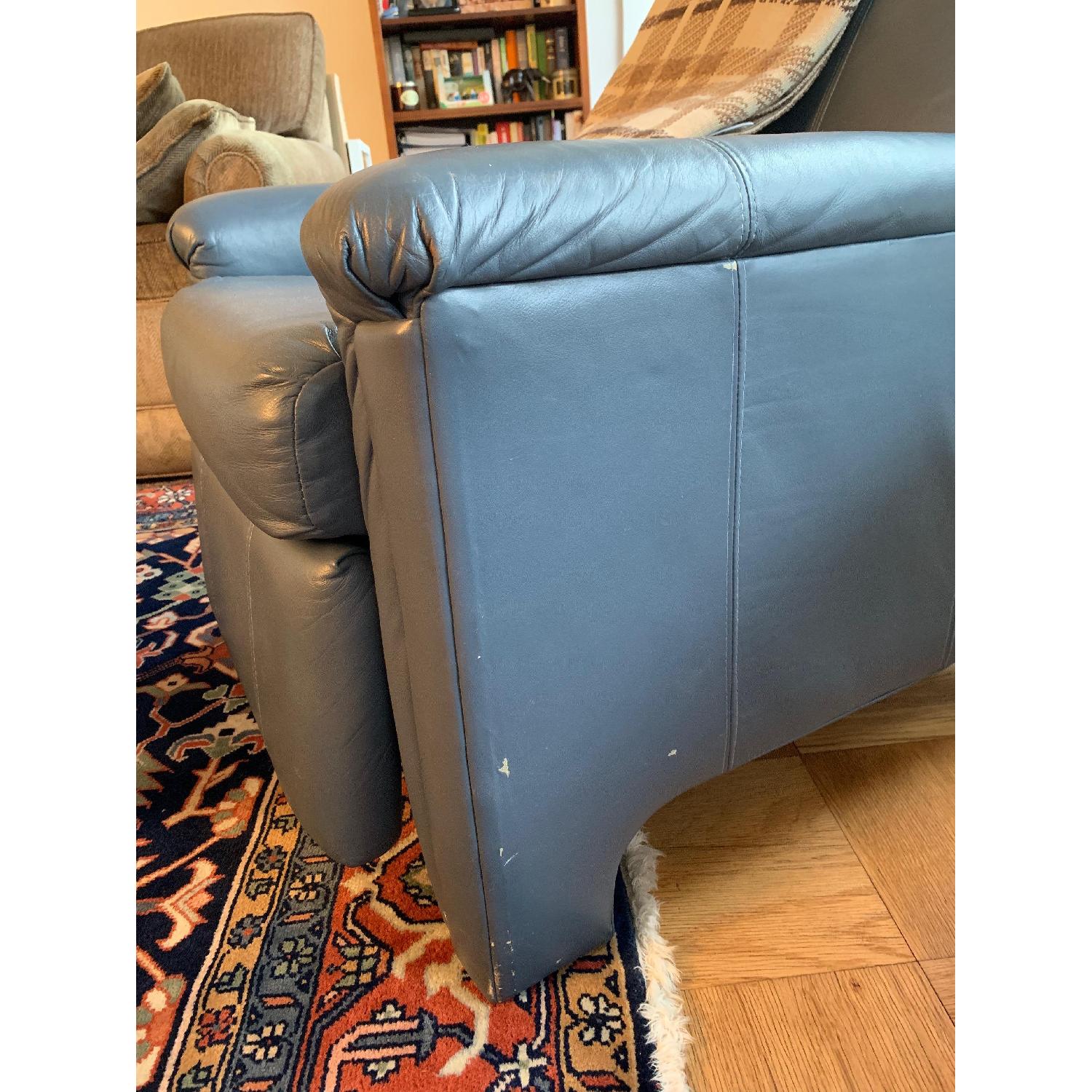 Blue Leather Recliner Chair - image-3