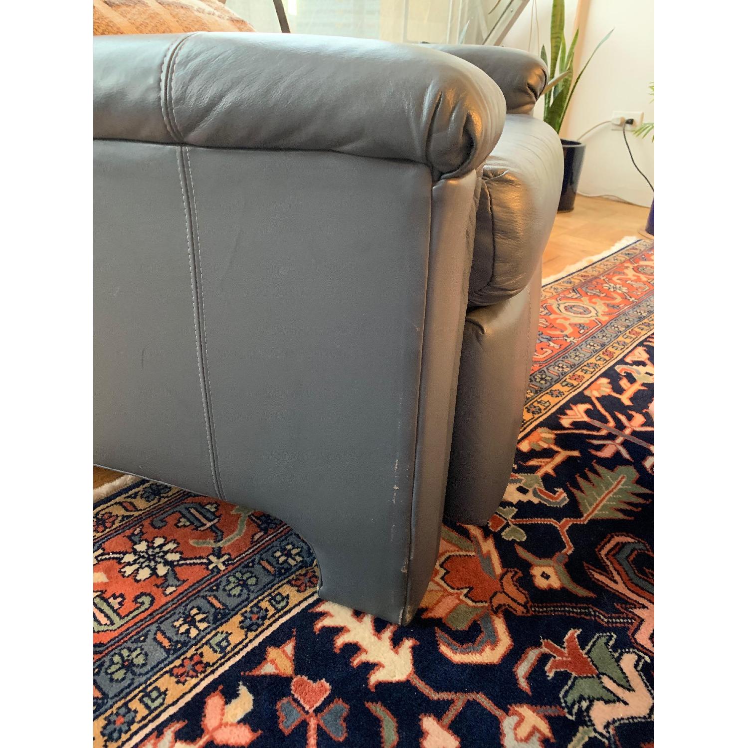 Blue Leather Recliner Chair - image-4