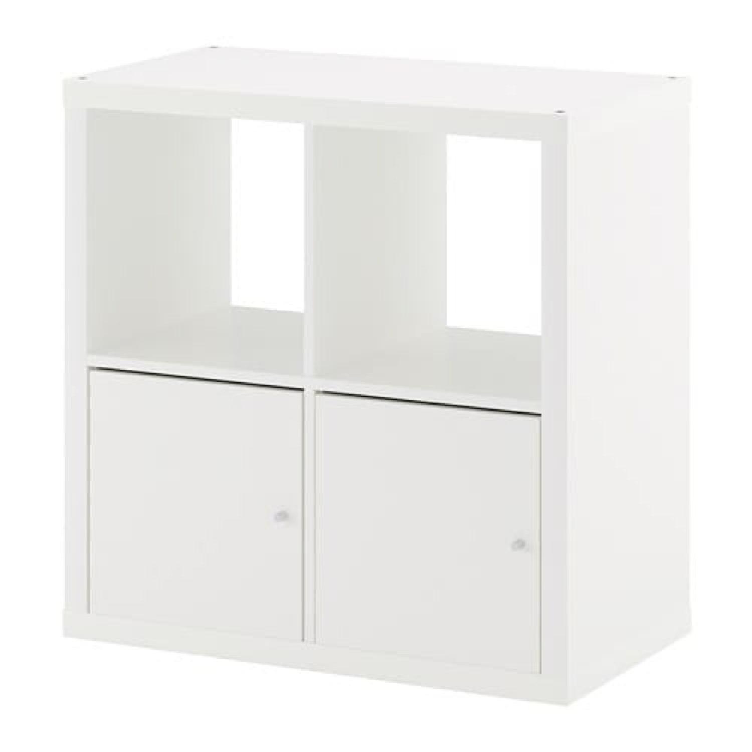 Ikea Kallax Shelf Unit w/ 2 Door Inserts - image-0