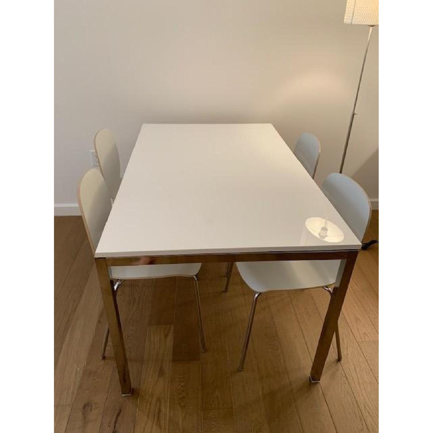 Ikea Torsby Table w/ 4 Svenbertil Chairs in White - image-5