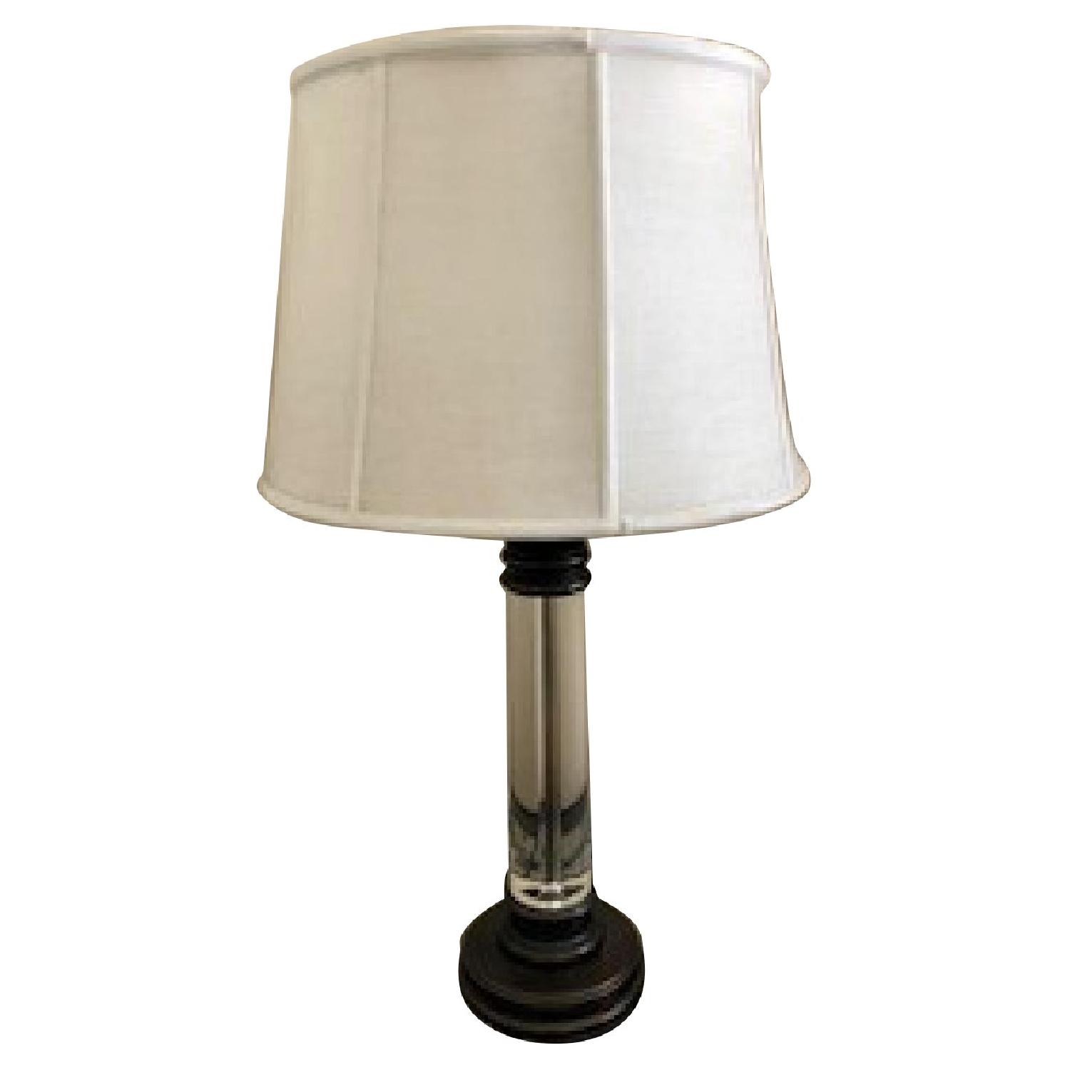Raymour & Flanigan Metal & Lucite Table Lamp AptDeco