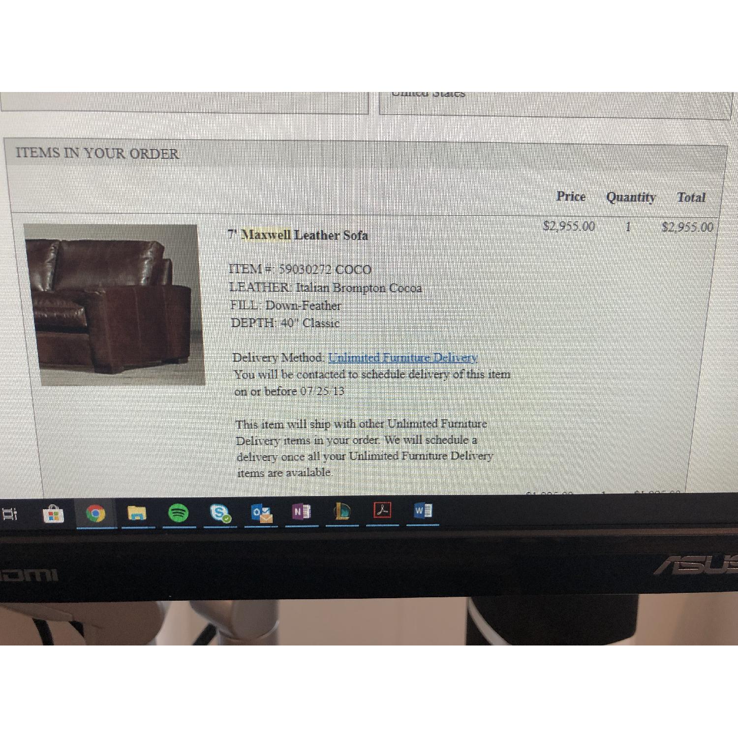 Restoration Hardware Maxwell Leather Sofa - image-1