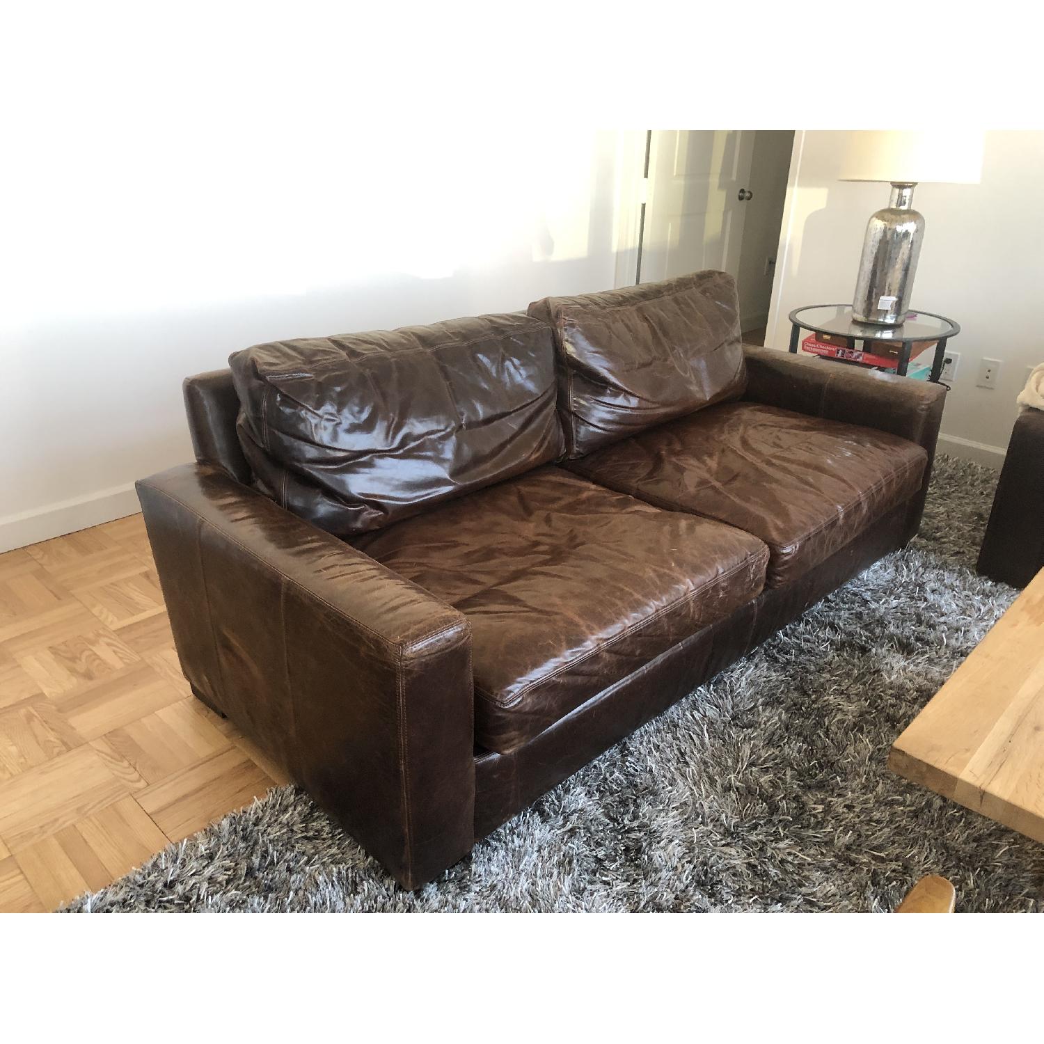 Restoration Hardware Maxwell Leather Sofa - image-3