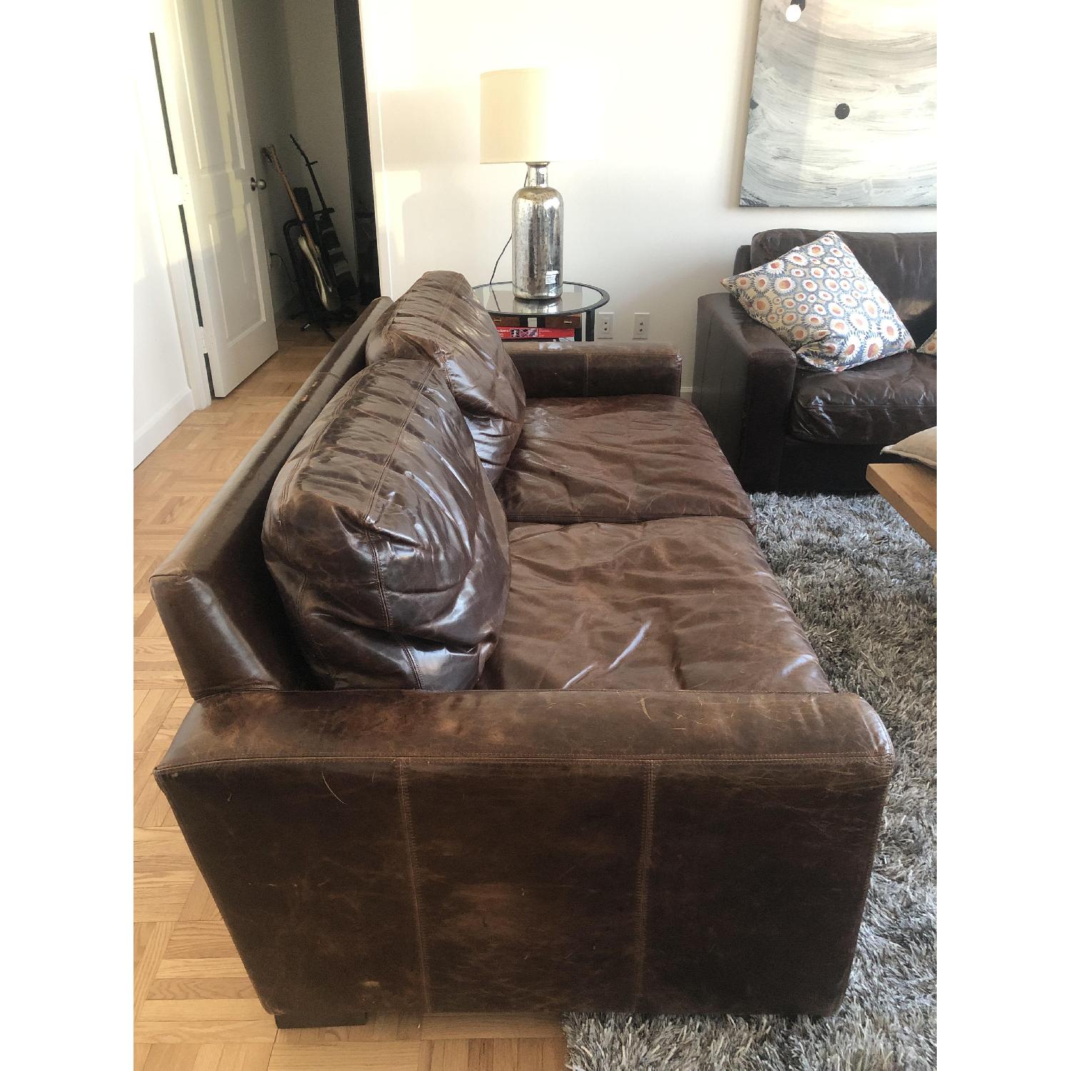 Restoration Hardware Maxwell Leather Sofa - image-4
