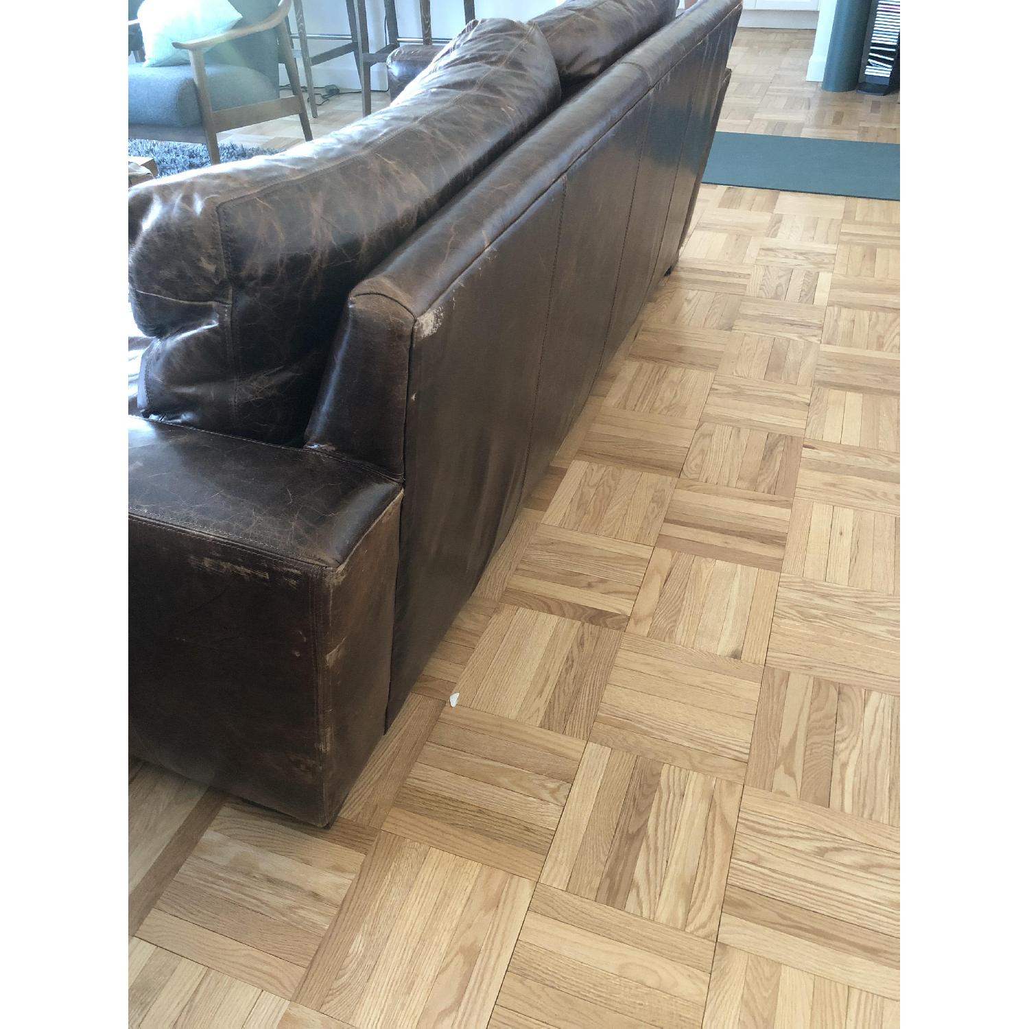 Restoration Hardware Maxwell Leather Sofa - image-5
