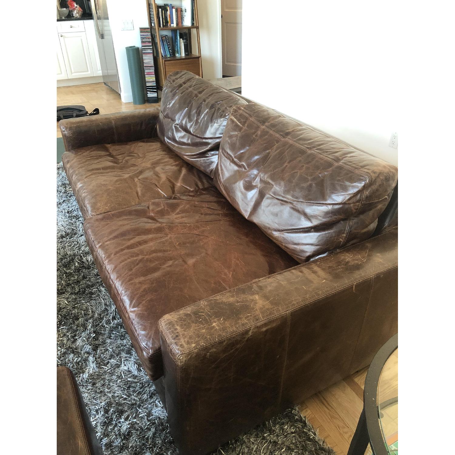 Restoration Hardware Maxwell Leather Sofa - image-6