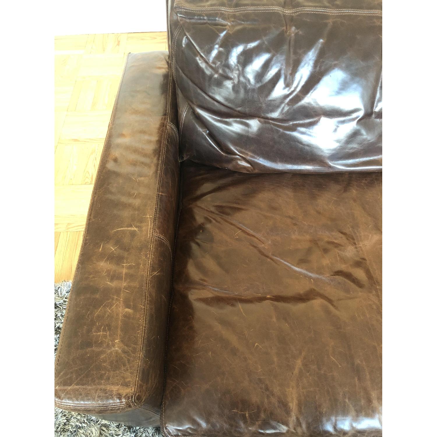 Restoration Hardware Maxwell Leather Sofa - image-7