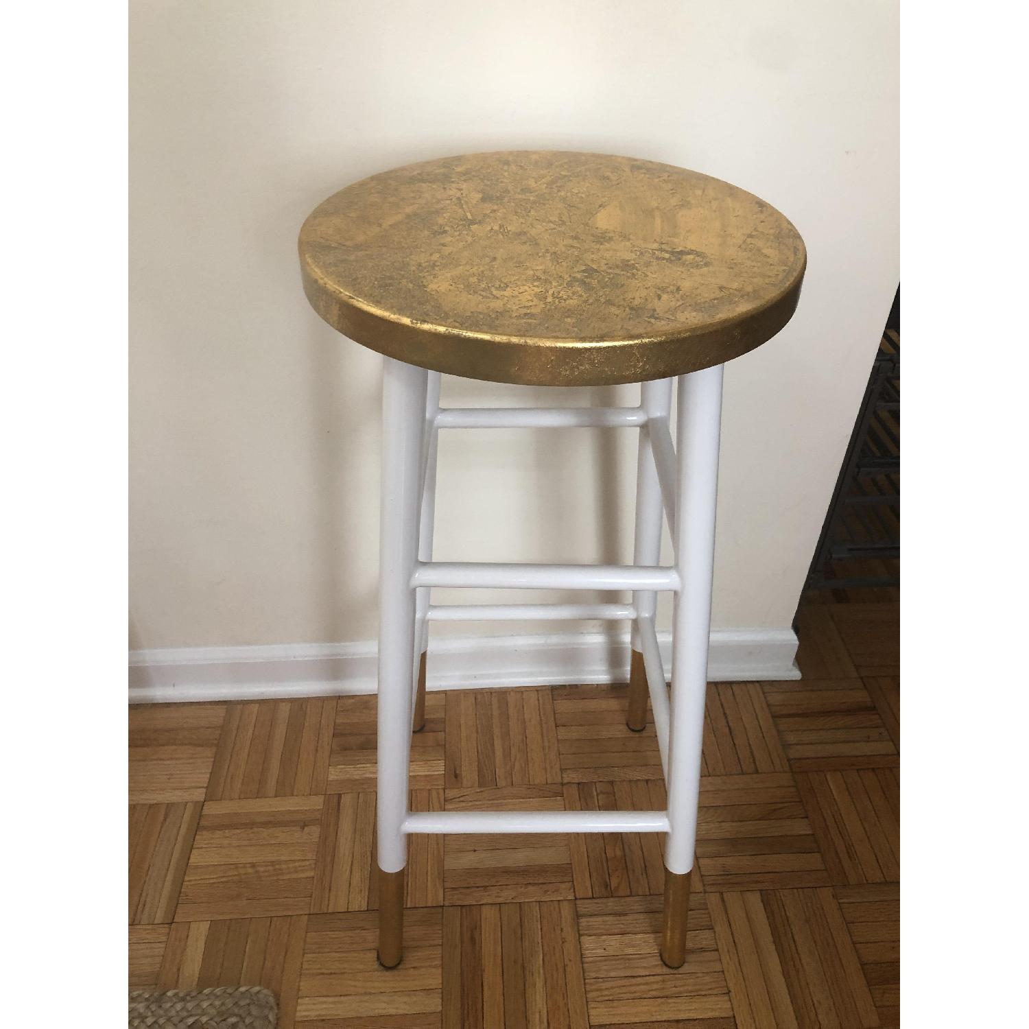 Gold-White Bar Stools - image-1