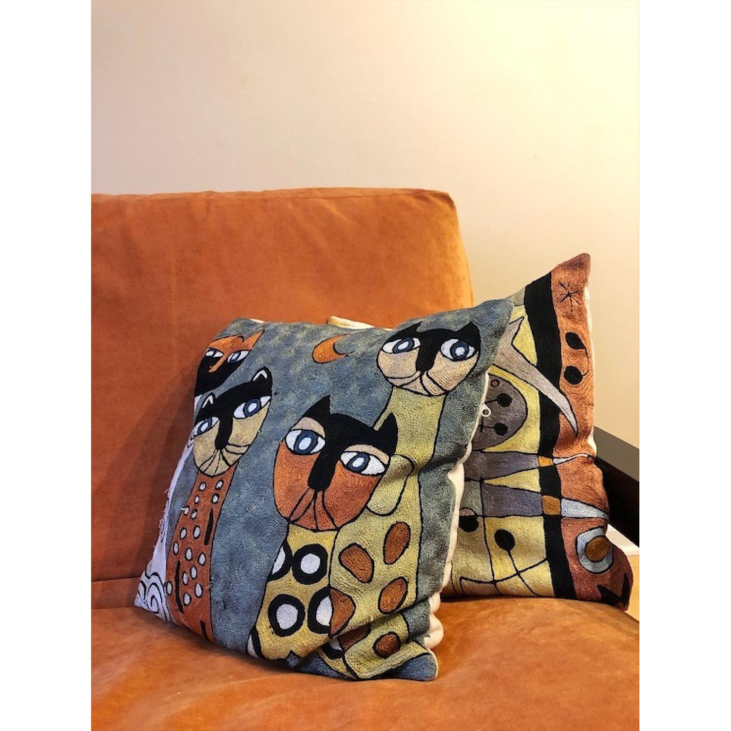 Full Size Futon Sofa w/ Dark Wood Frame - image-4