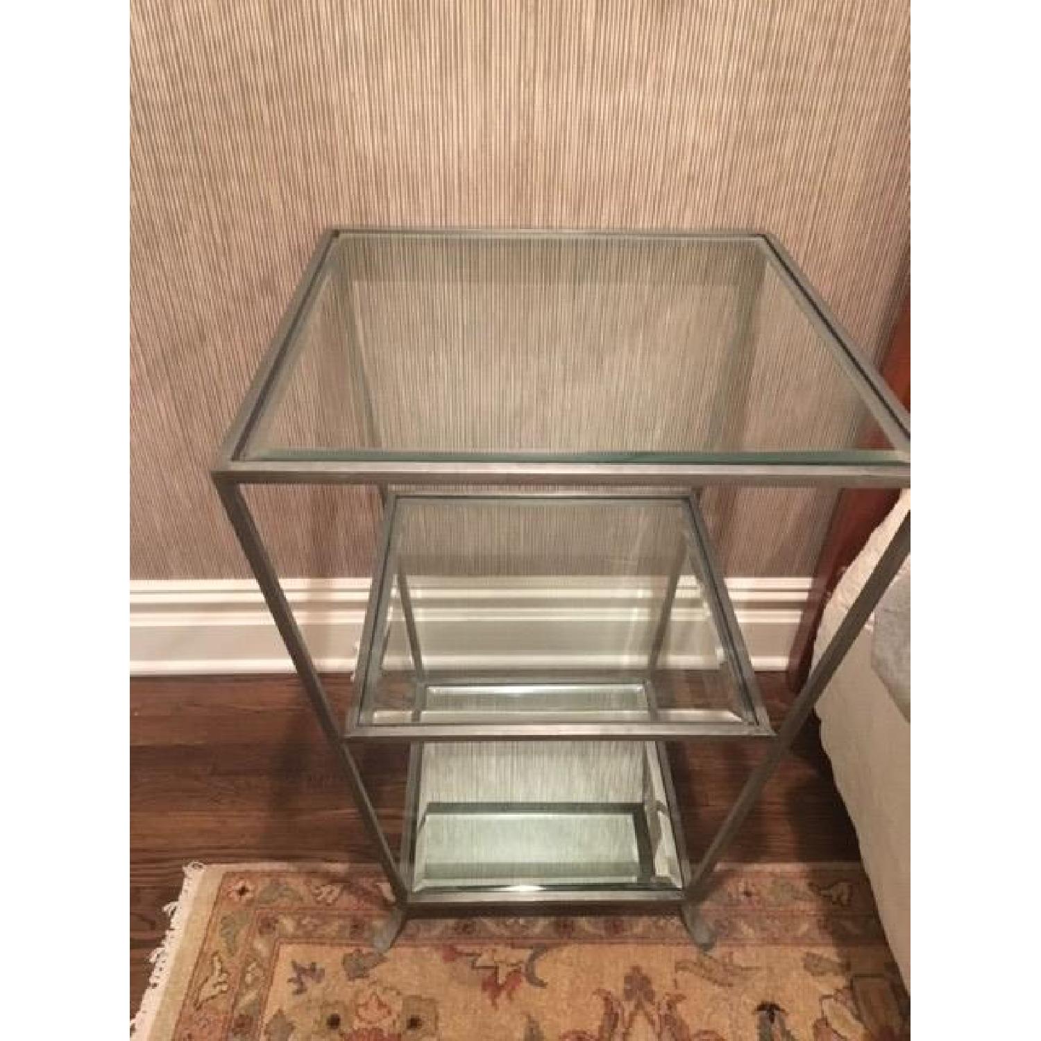 Glass & Metal End Tables AptDeco