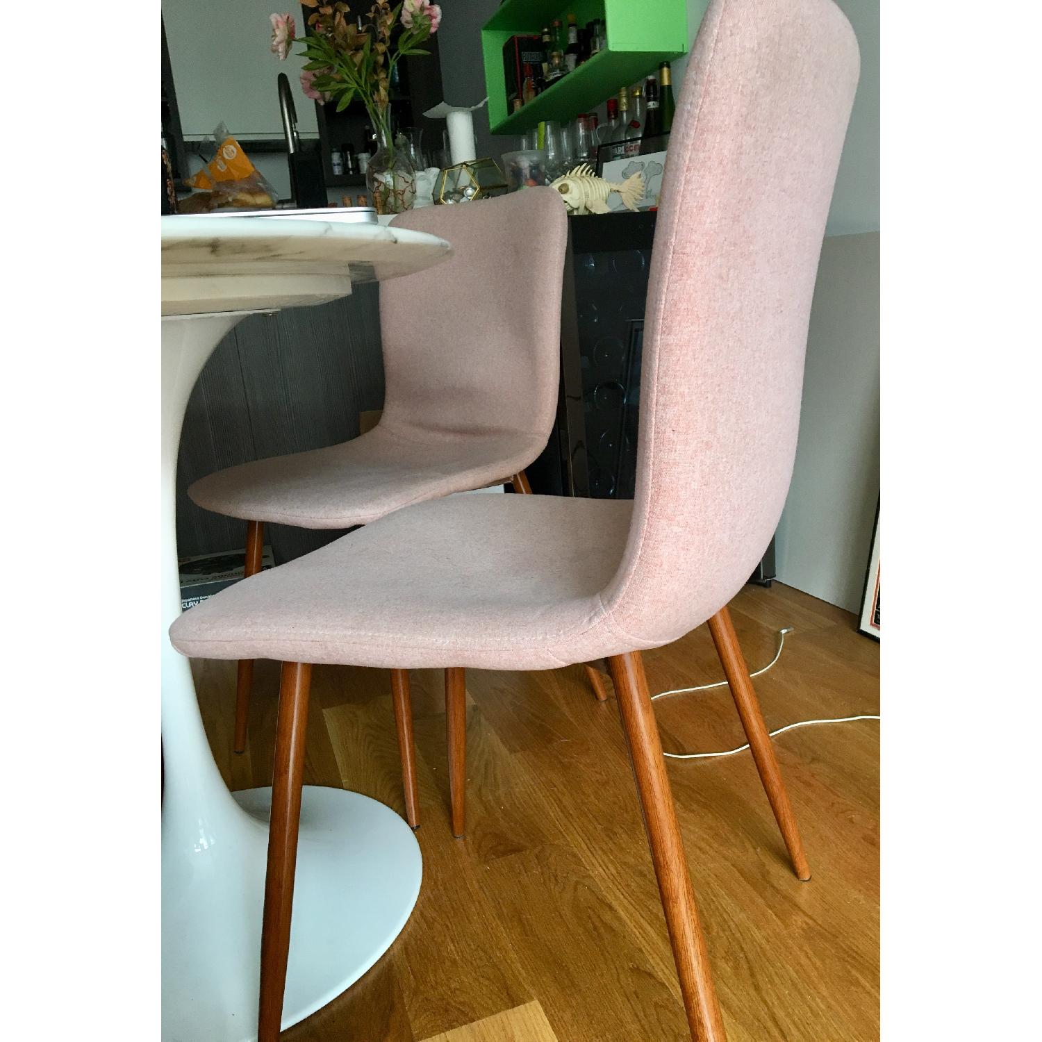 Pink Linen Dining Chairs - image-2