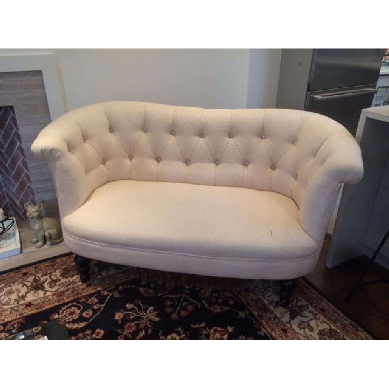 Pier 1 Cream Loveseat - image-2