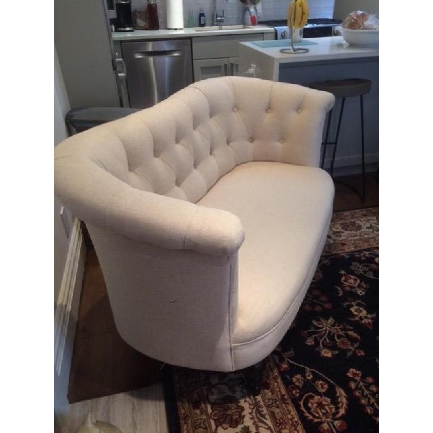 Pier 1 Cream Loveseat - image-3