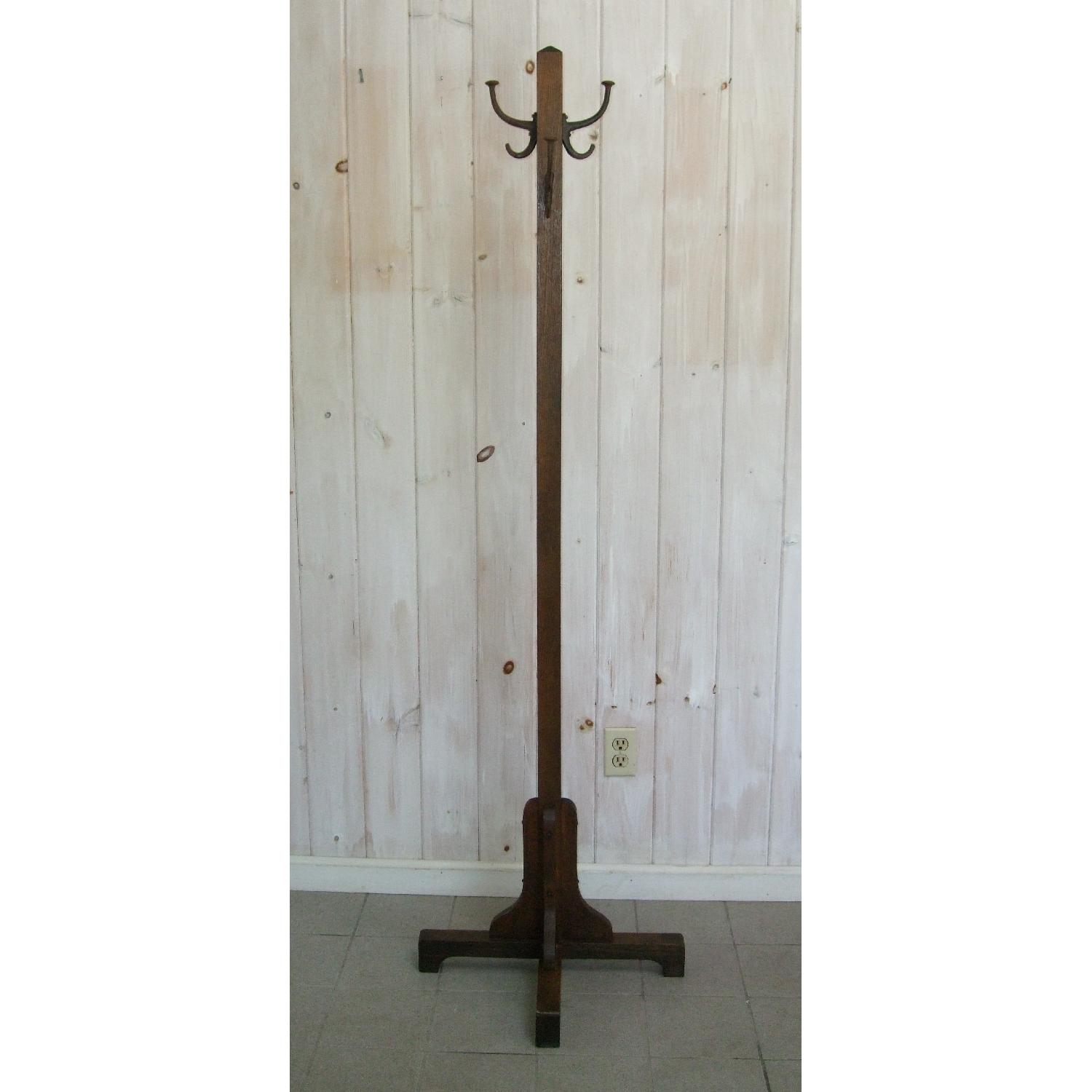 Antique H. T. Cushman Mission Oak Clothes Rack - image-2