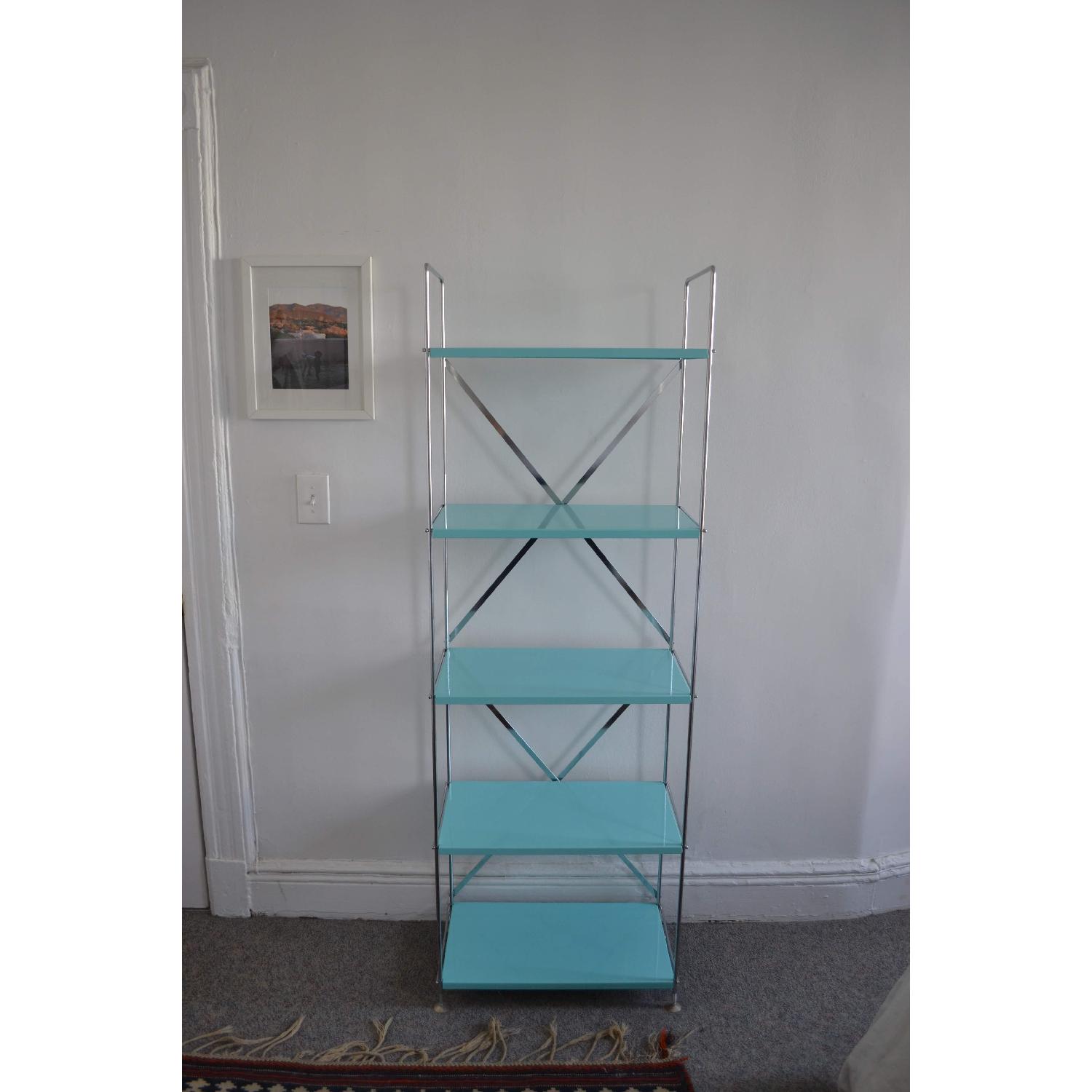 Container Store Blue Metal Shelf - image-1