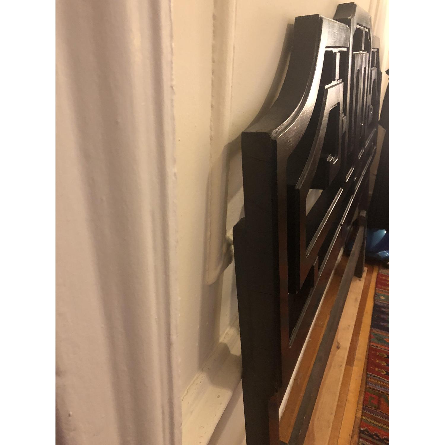 Chinoise Pagoda Style Greek Key Wooden Bed Frame - image-2