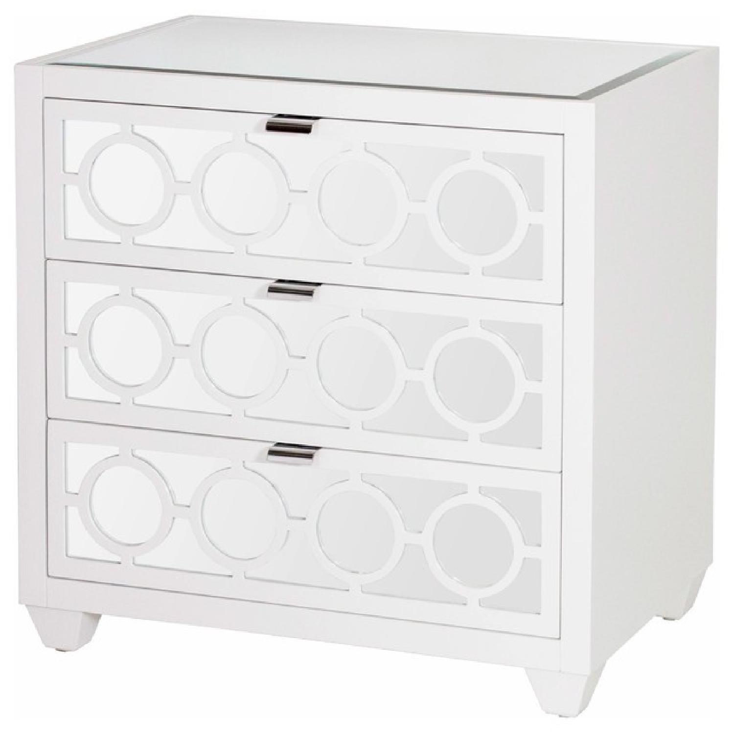 Malta Global Bazaar White Lacquer Mirror Nightstand AptDeco