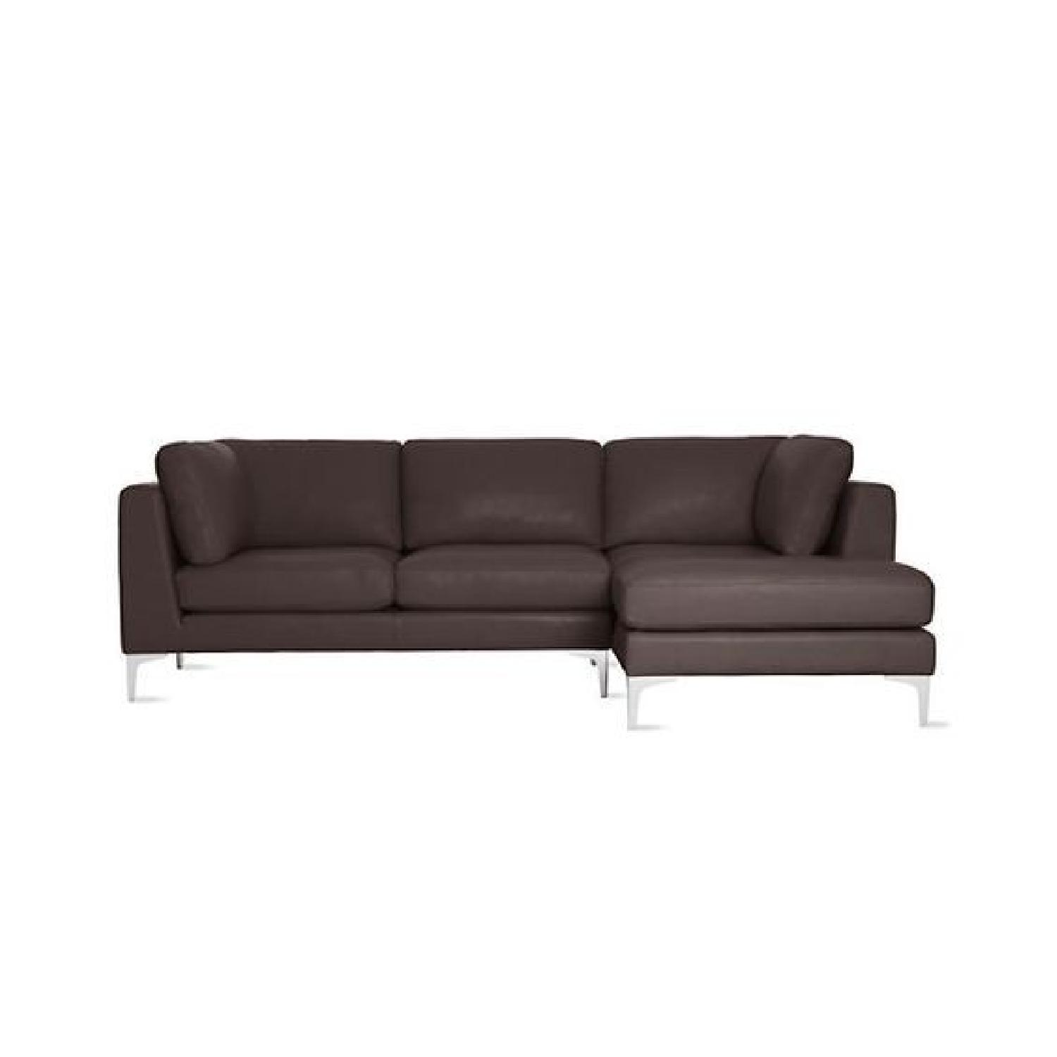 Design Within Reach Albert Leather Chaise Sectional Sofa - image-0