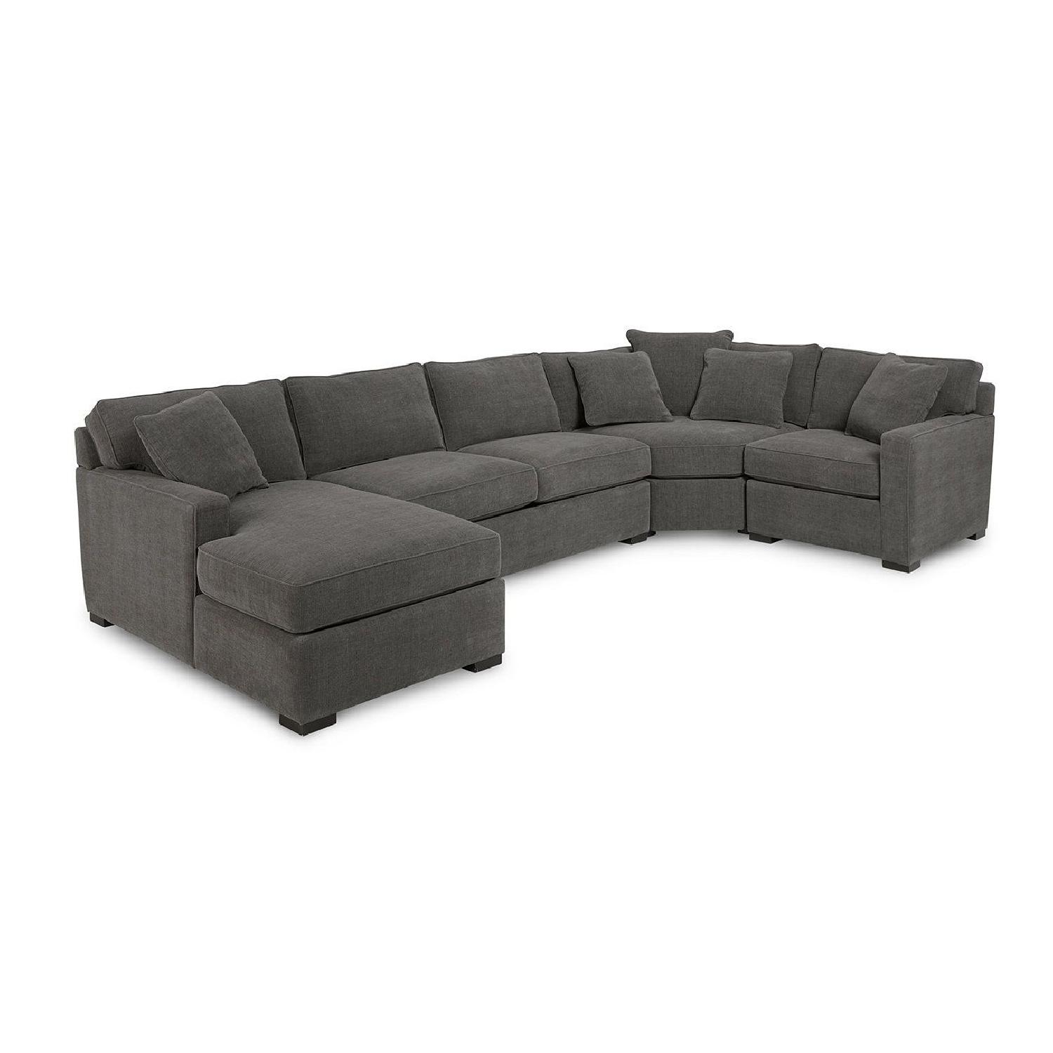 Macy's Radley 5Piece Fabric Chaise Sectional Sofa & Ottoman AptDeco