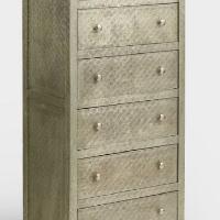 World Market Embossed Metal Kiran Tall Dresser - AptDeco