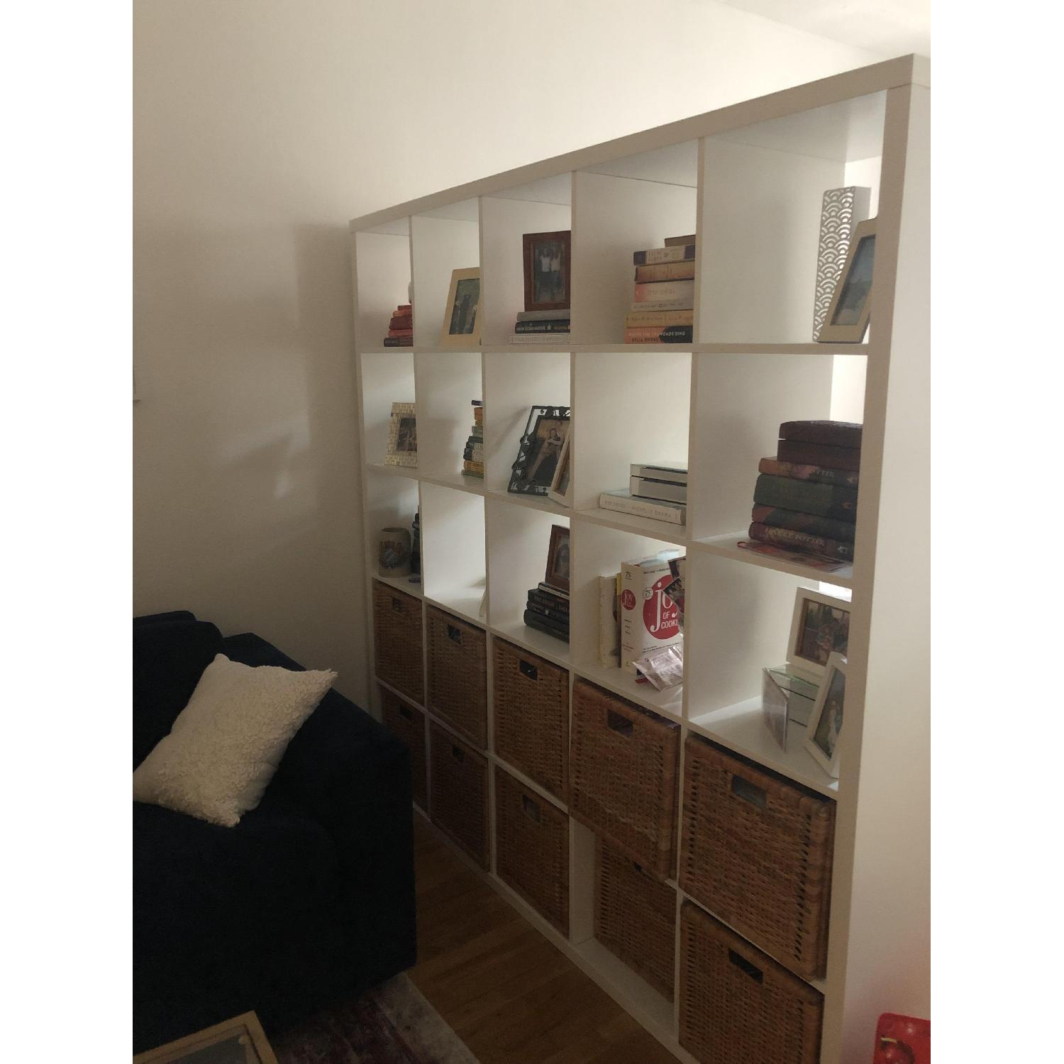 Ikea White Kallax Shelf Unit w/ 10 Baskets - image-1