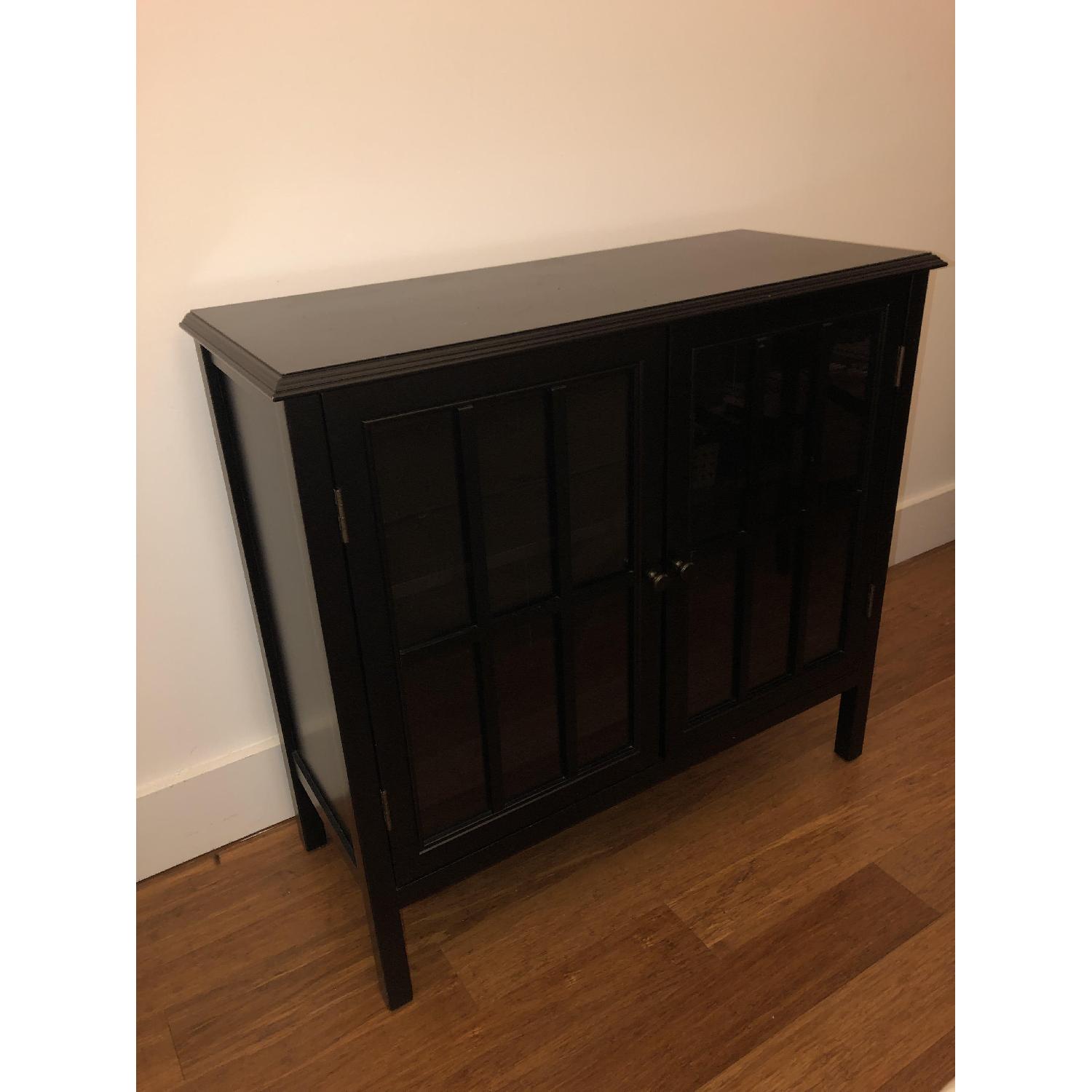 Target Black Sideboard w/ Glass Doors AptDeco
