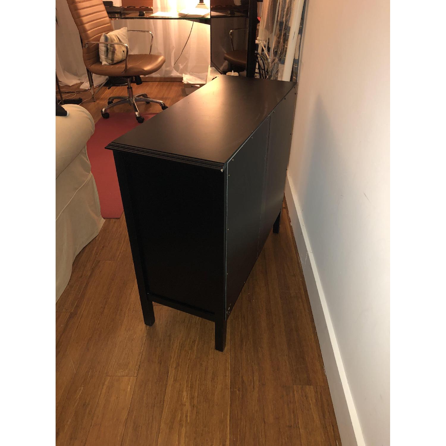Target Black Sideboard w/ Glass Doors AptDeco