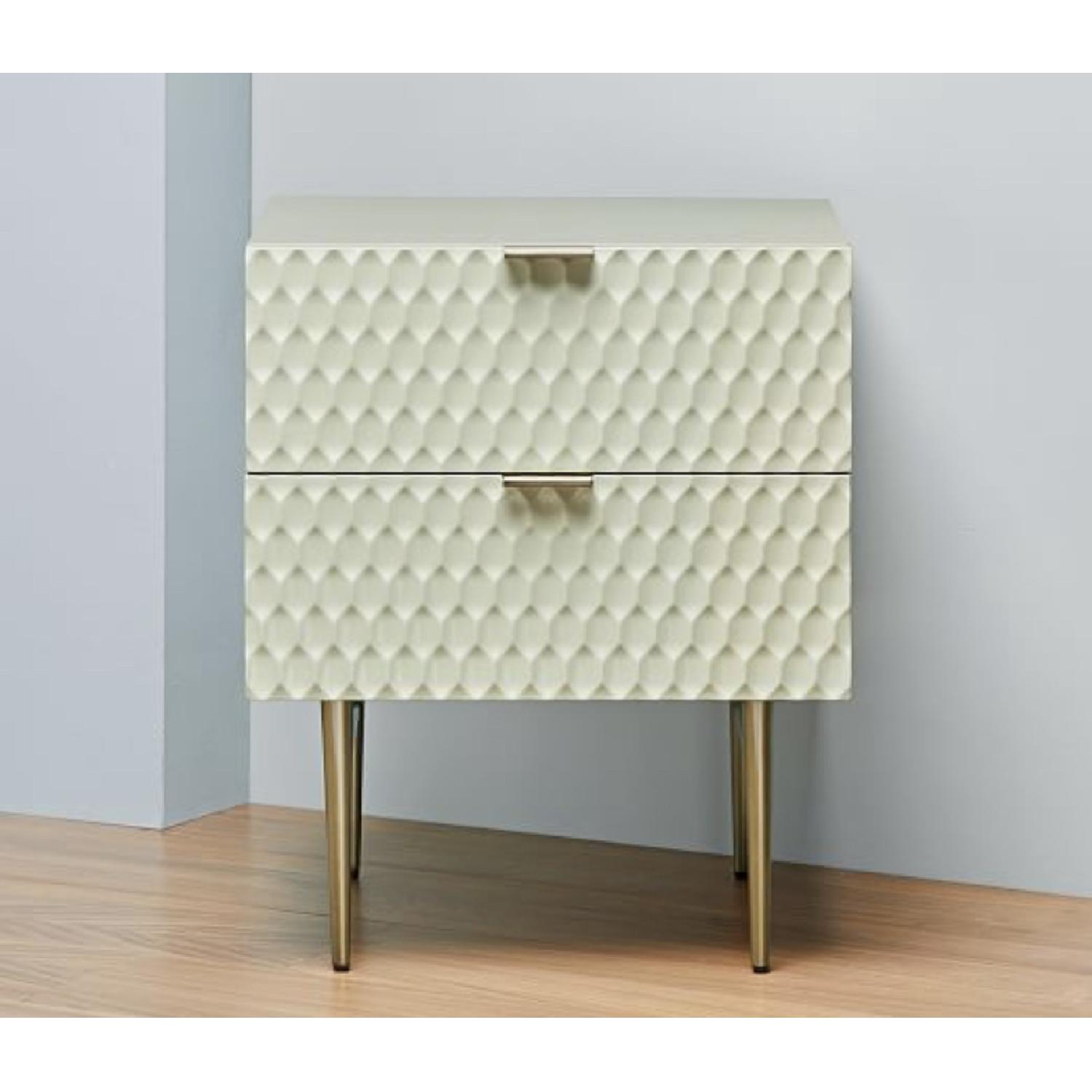 West Elm Audrey Nightstand in Parchment Color Off White - image-1