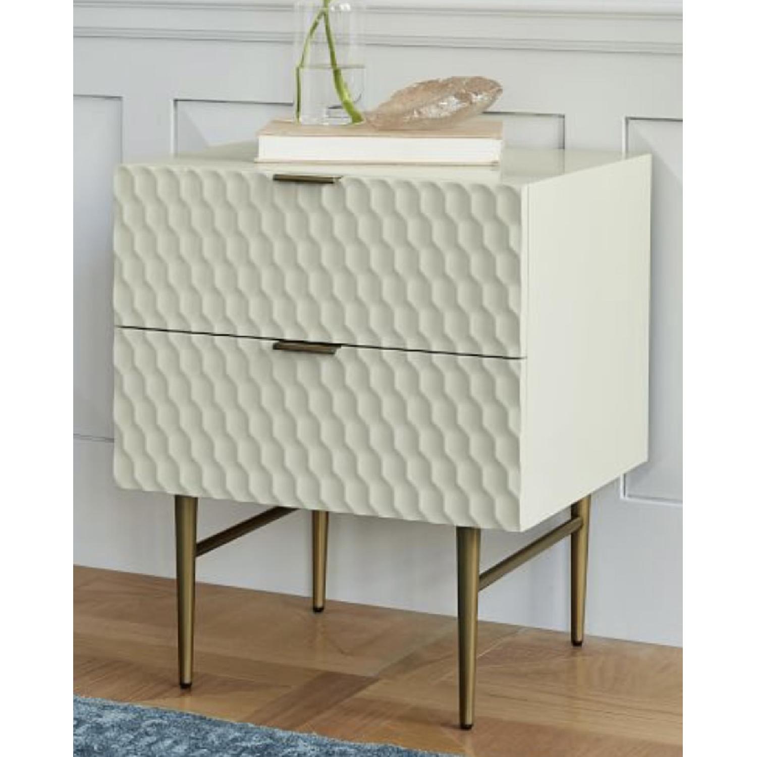West Elm Audrey Nightstand in Parchment Color Off White - image-4