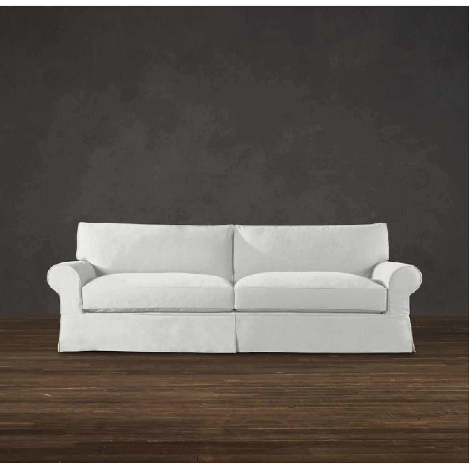 Restoration Hardware Grand-Scale Roll Arm Slipcovered Sofa - image-7