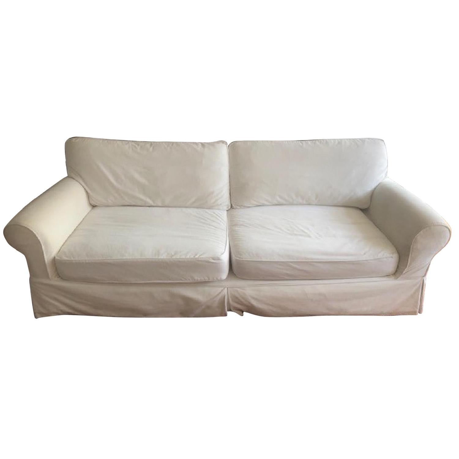 Restoration Hardware Grand-Scale Roll Arm Slipcovered Sofa - image-0