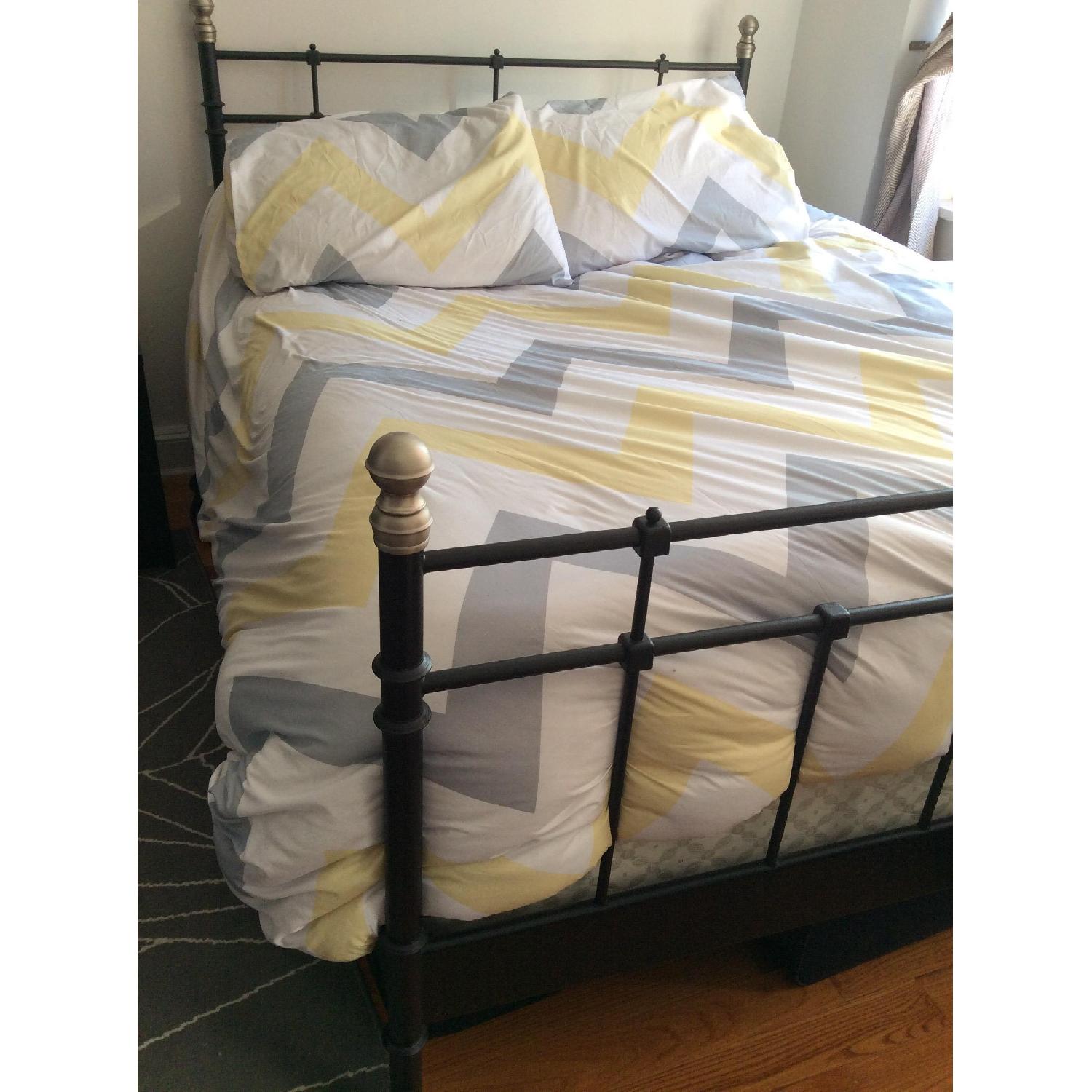 Ikea Svelvik Black Metal Full Size Bed Frame AptDeco