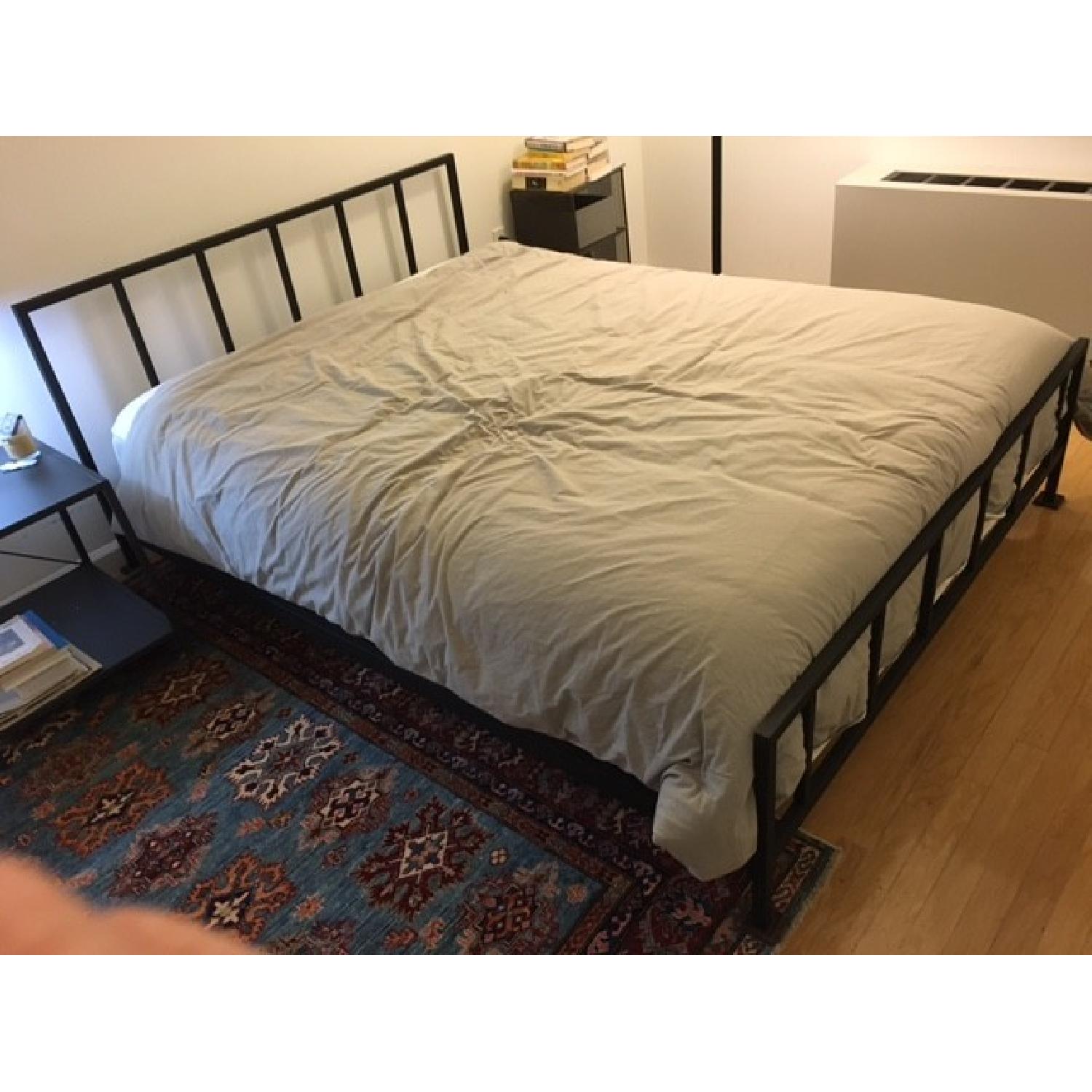 CB2 Alchemy Matte Black Queen Size Bed Frame AptDeco