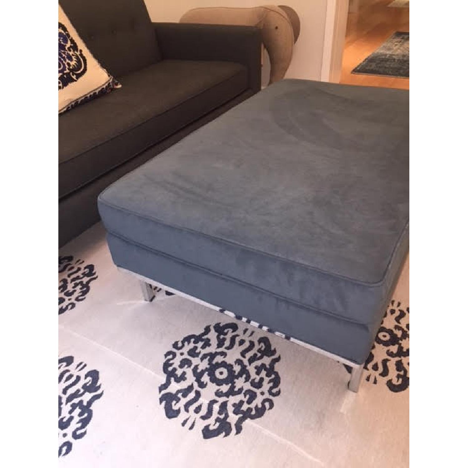 Design Within Reach Theater Ottoman in Slate Blue - image-3