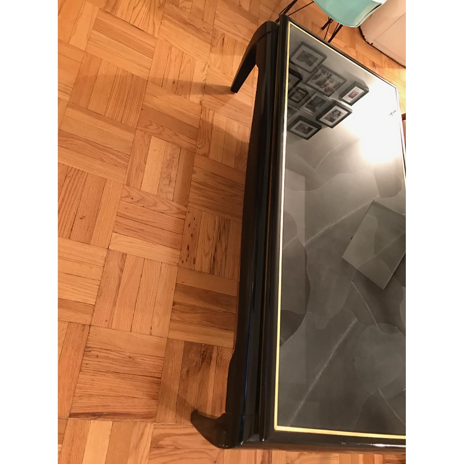 Vintage Wood & Painted Glass Coffee Table - image-4