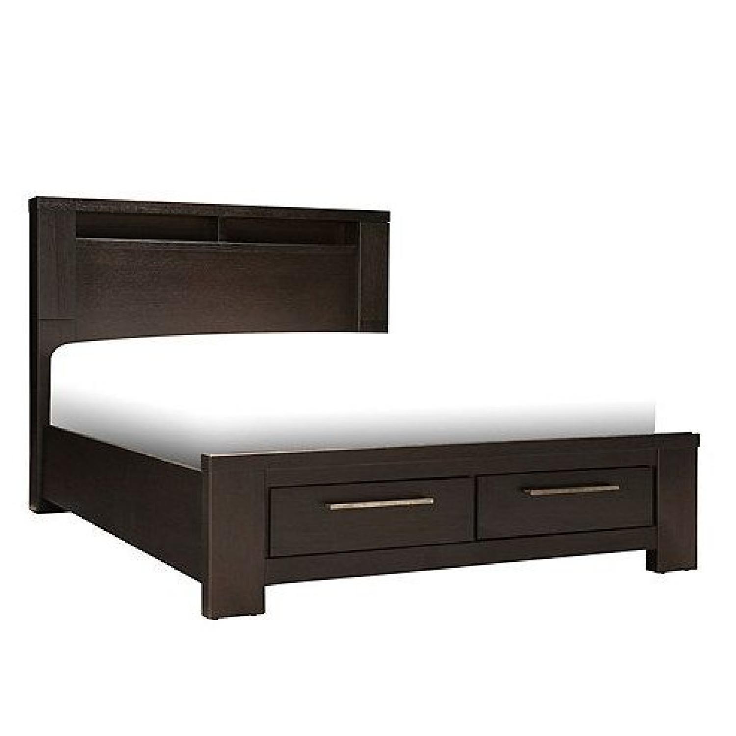 Tocara Dark Tone Platform Storage Bed Frame + 2 Nightstands + Chest of Drawers - image-4
