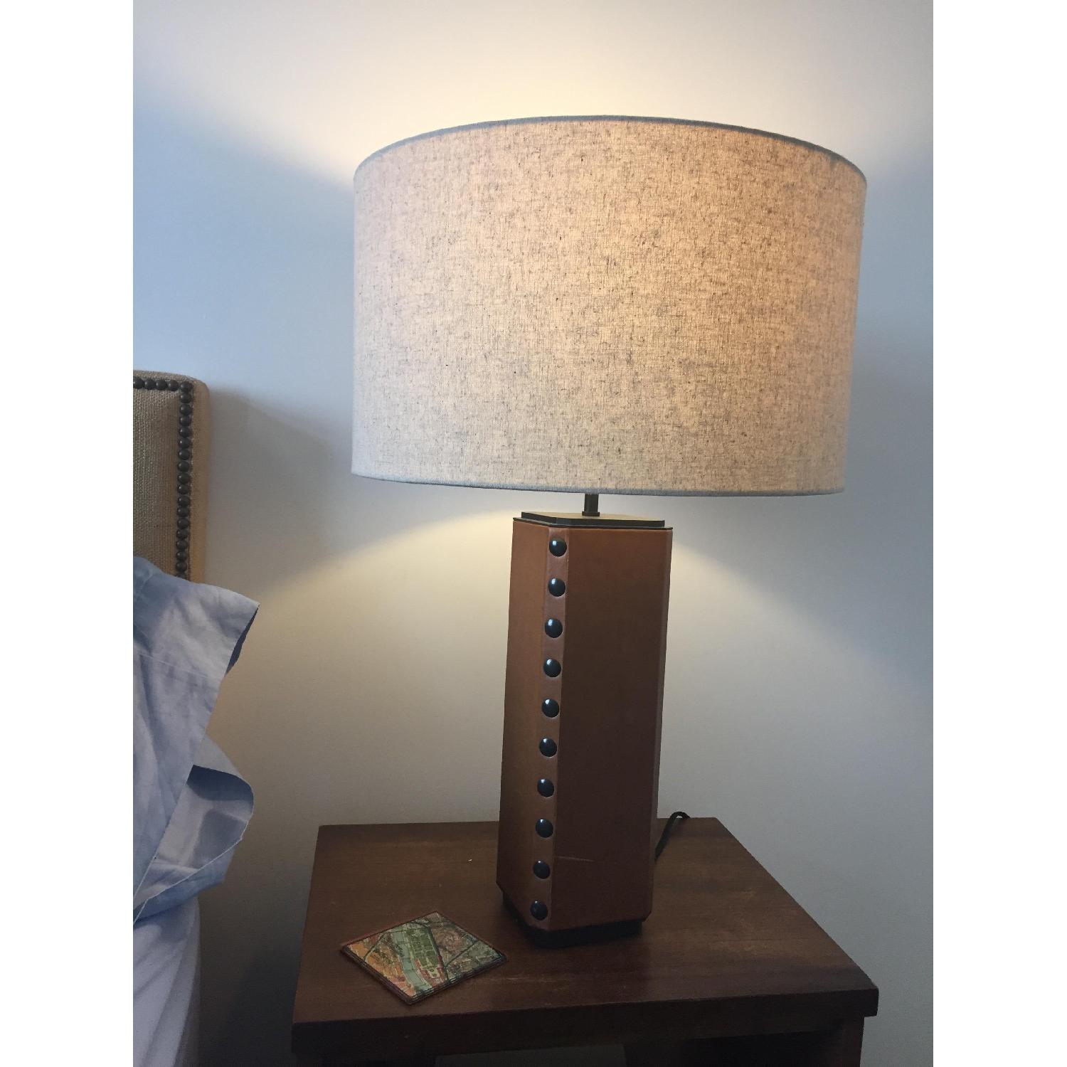 West Elm Contemporary Leather Table Lamp - image-2