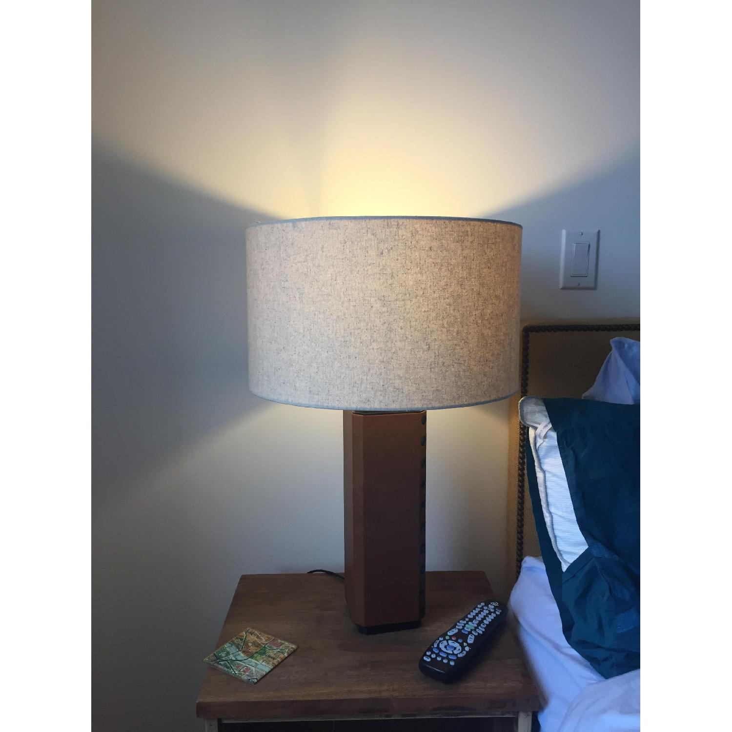 West Elm Contemporary Leather Table Lamp - image-3