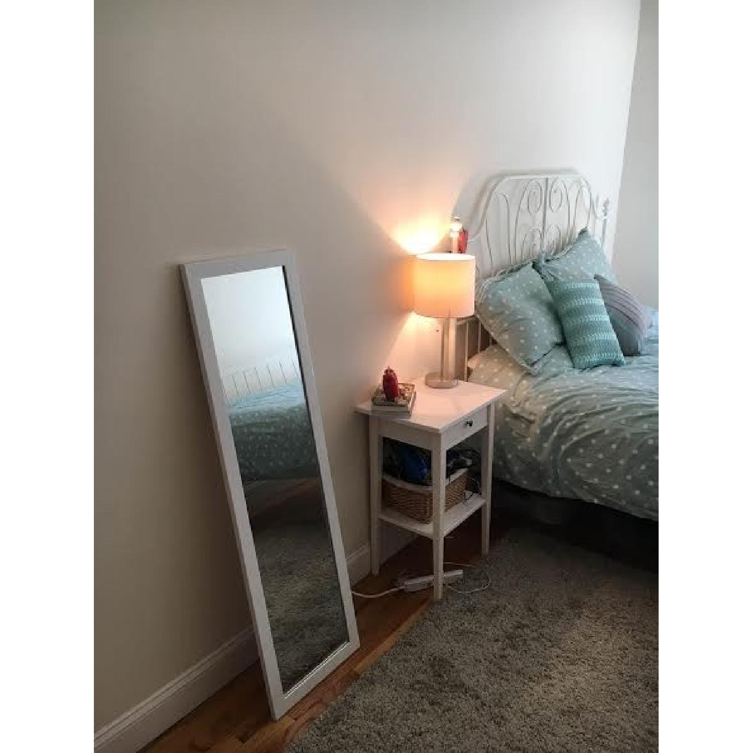 Ikea Hemnes White Bedside Table w/ Basket AptDeco