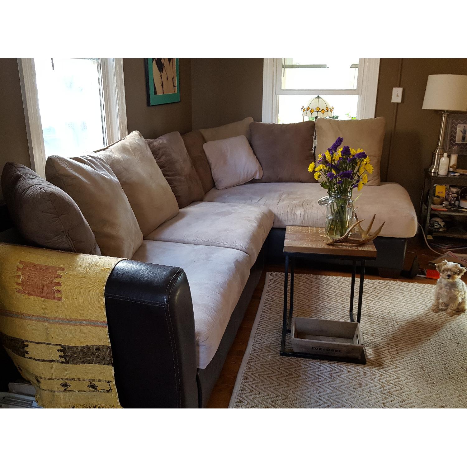 Ashley's Leather & Cream Sectional - image-1